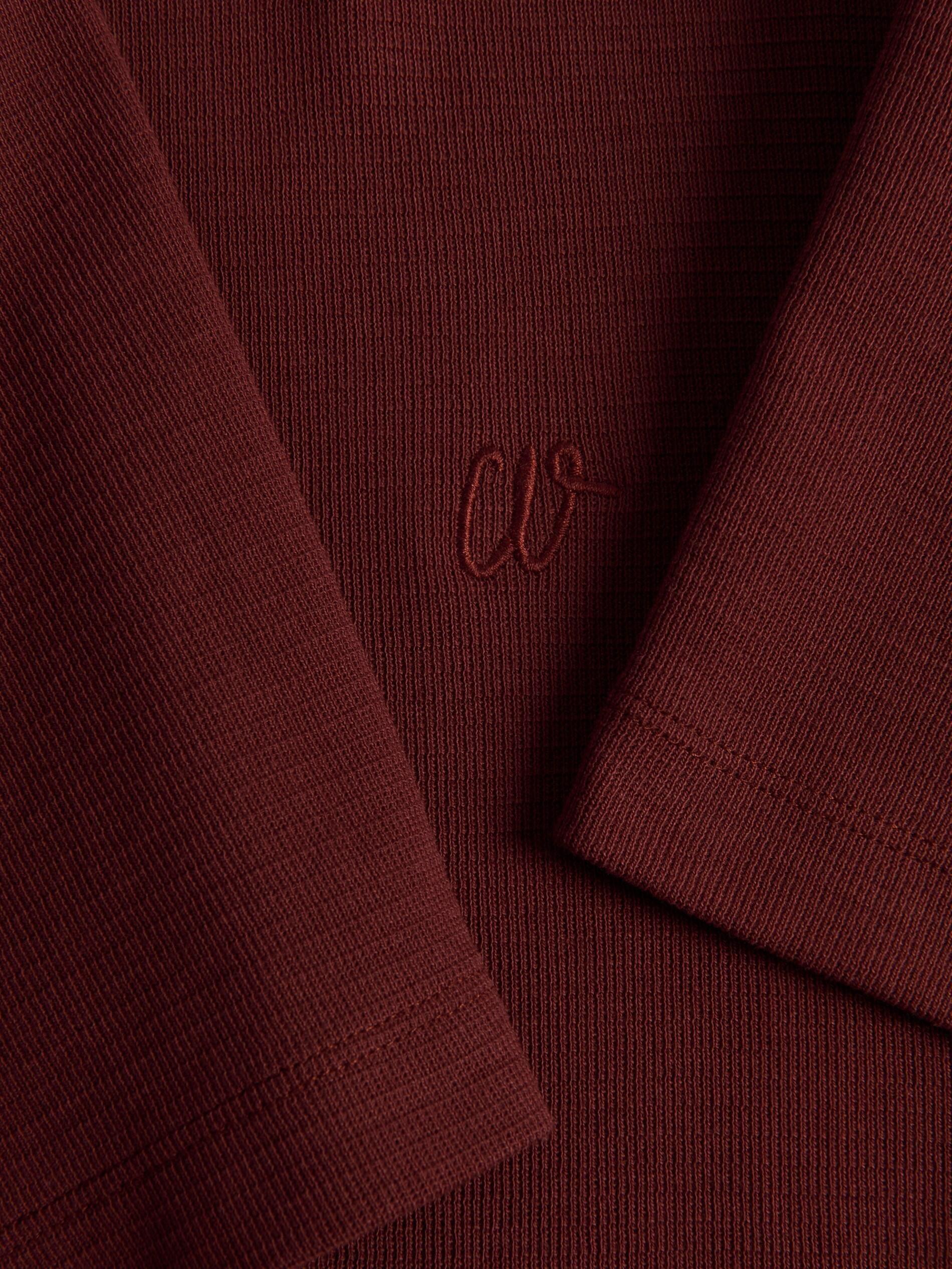 Maroon Comfort Fit Structural Fabric T-Shirt, Burgundy, large image number 5