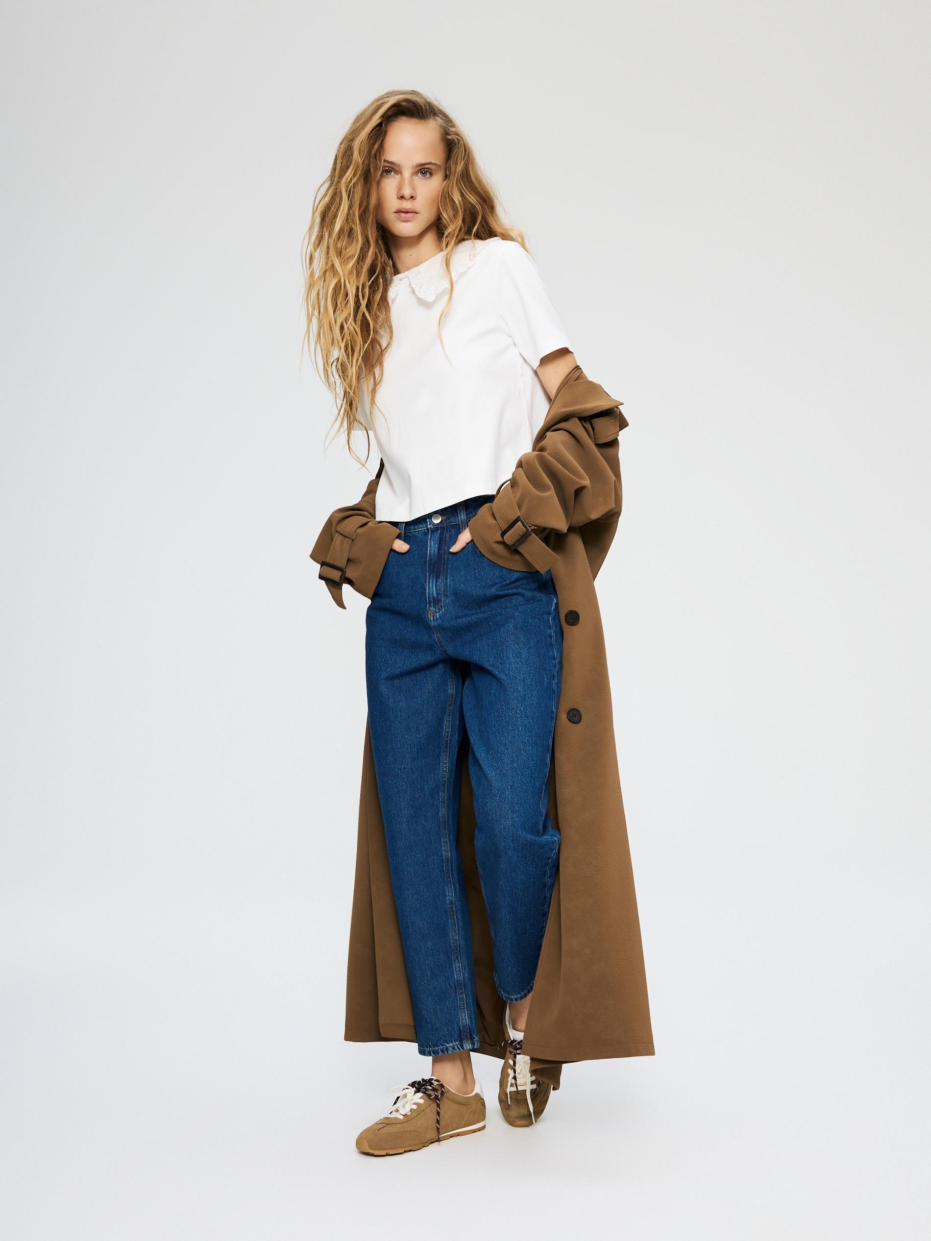 Cream T-Shirt With Collar, Ivory, large image number 3