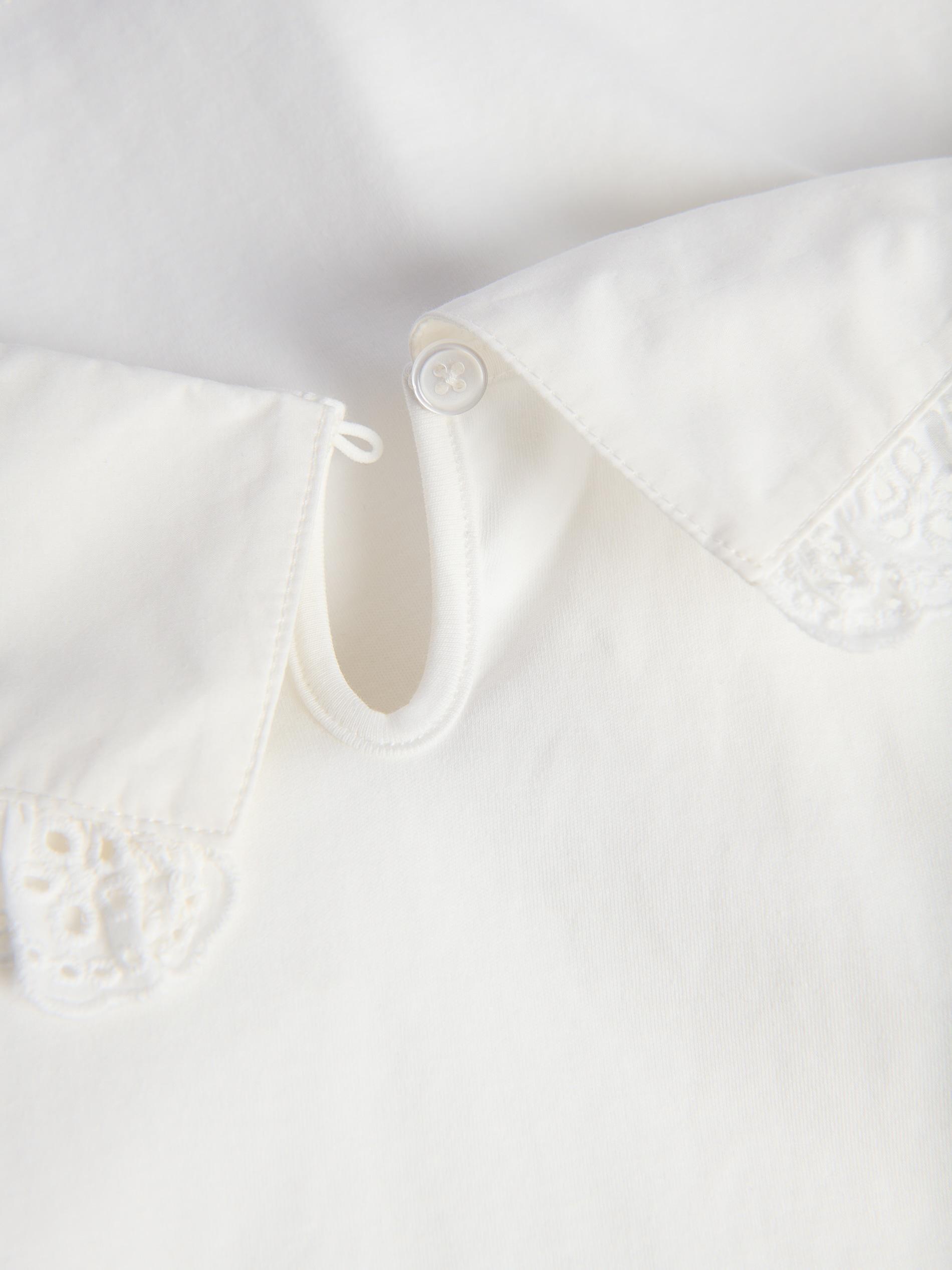 Cream T-Shirt With Collar, Ivory, large image number 6