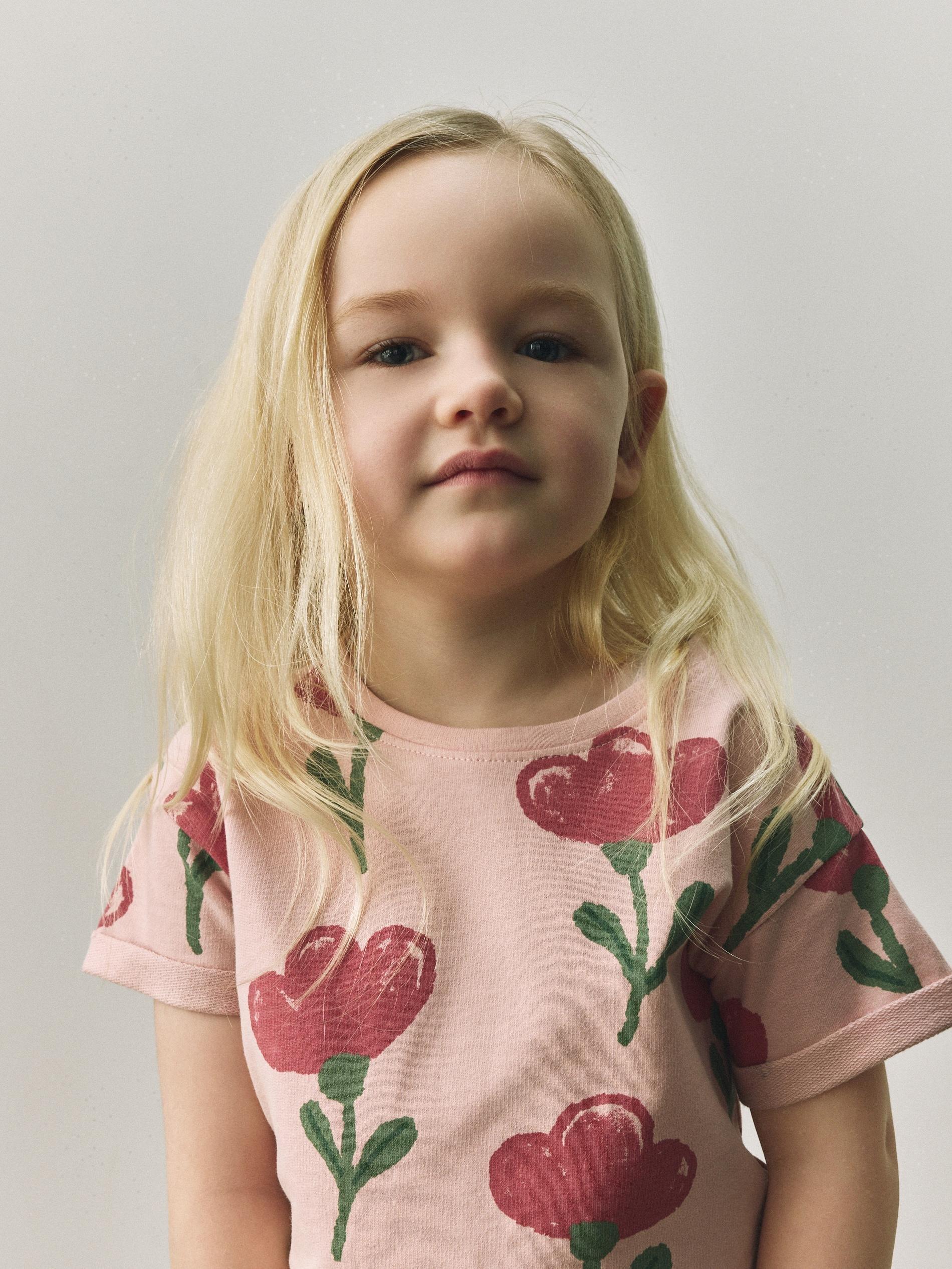 Pink Patterned T-Shirt, Pink, medium