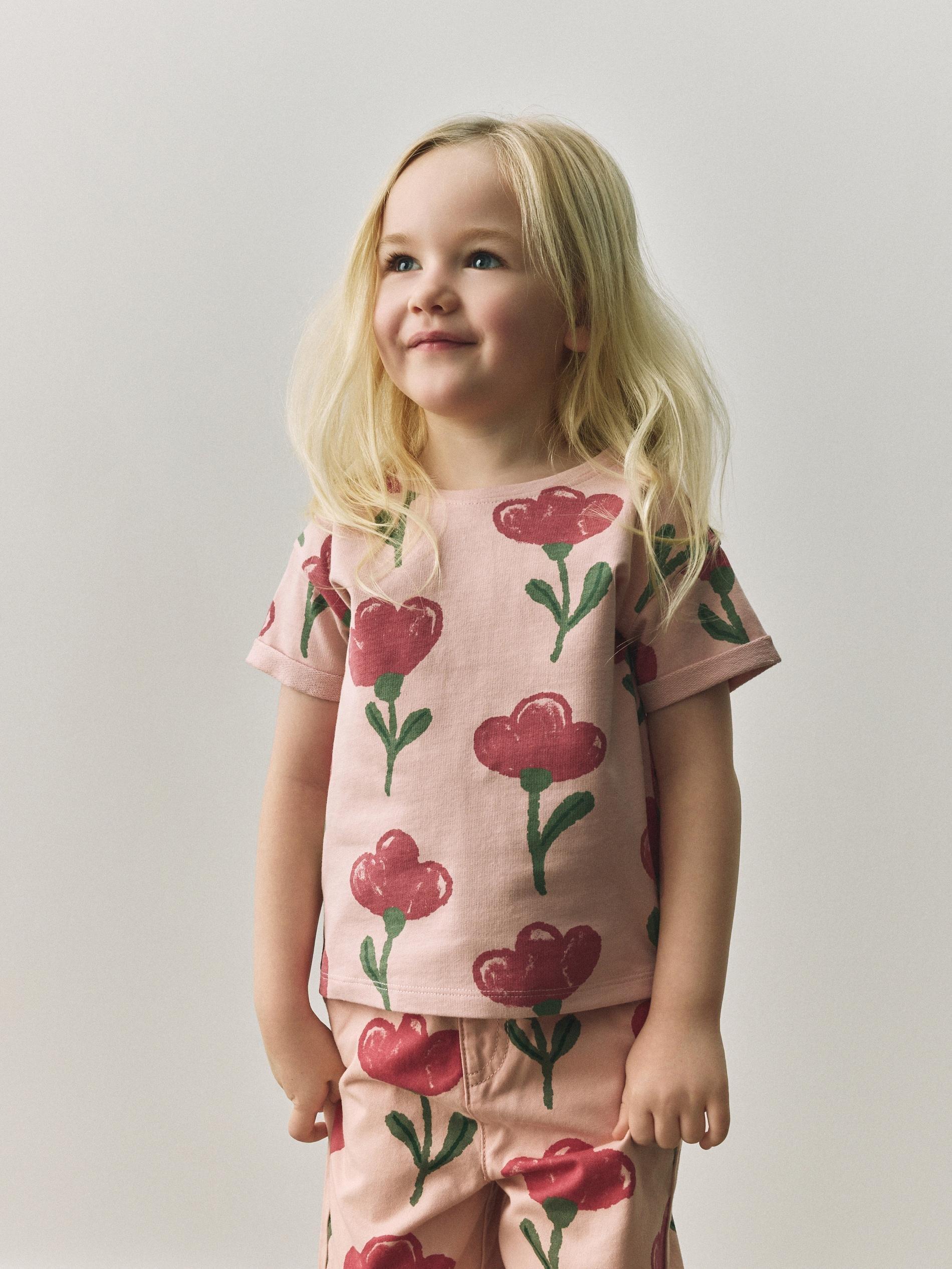 Pink Patterned T-Shirt, Pink, medium