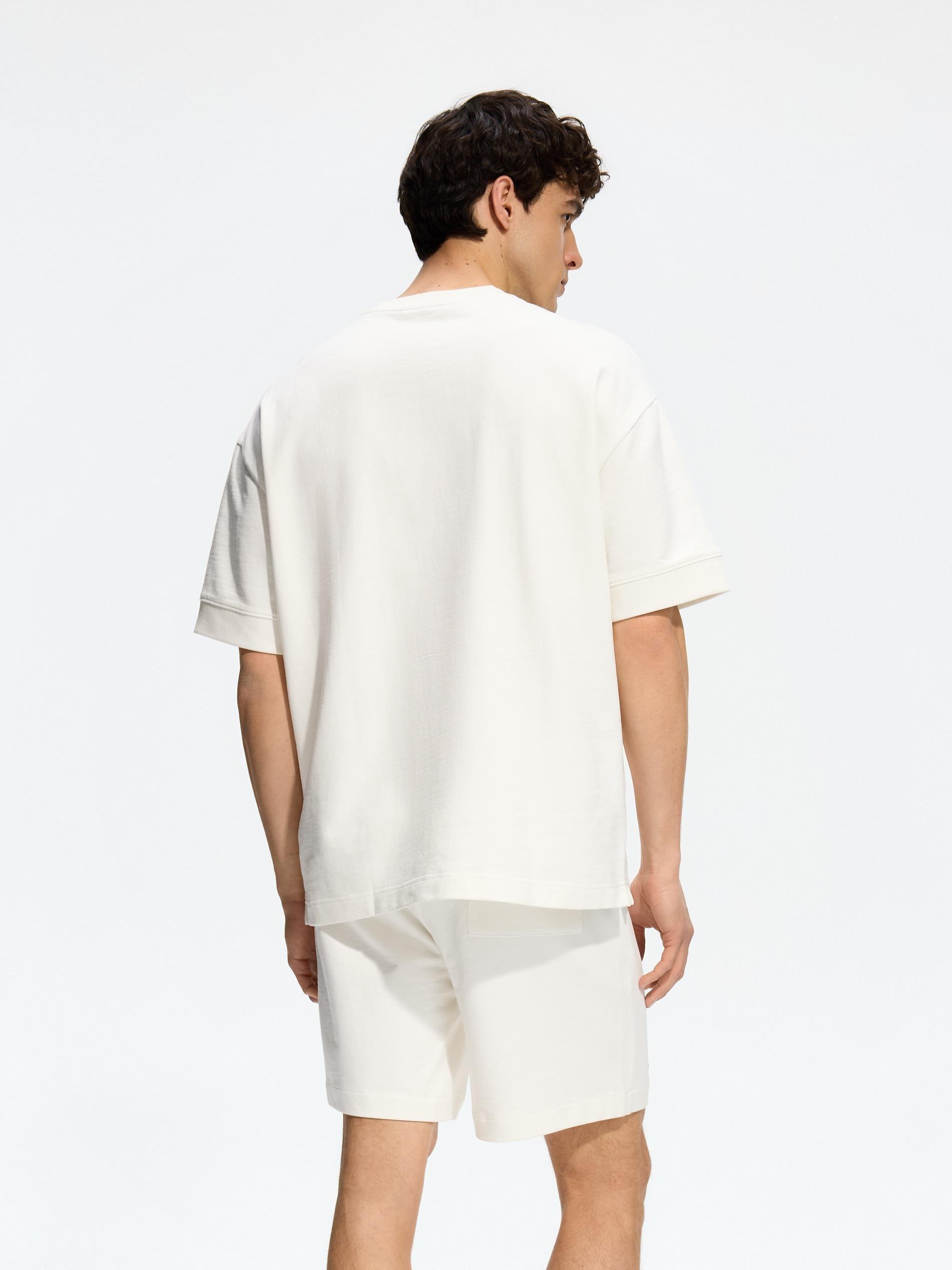 Cream Boxy T-Shirt With Print, Ivory, large image number 2