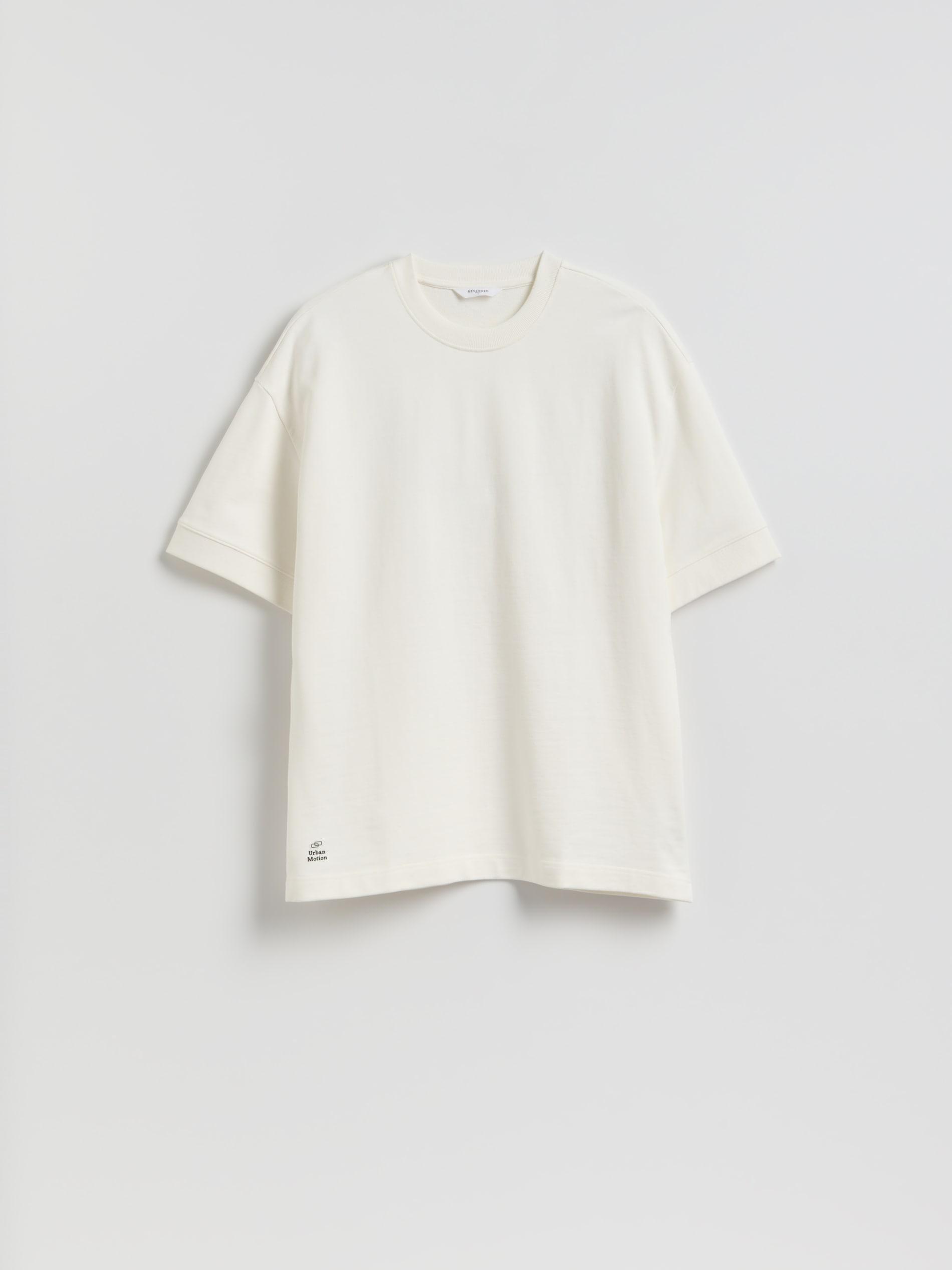 Cream Boxy T-Shirt With Print, Ivory, large image number 3
