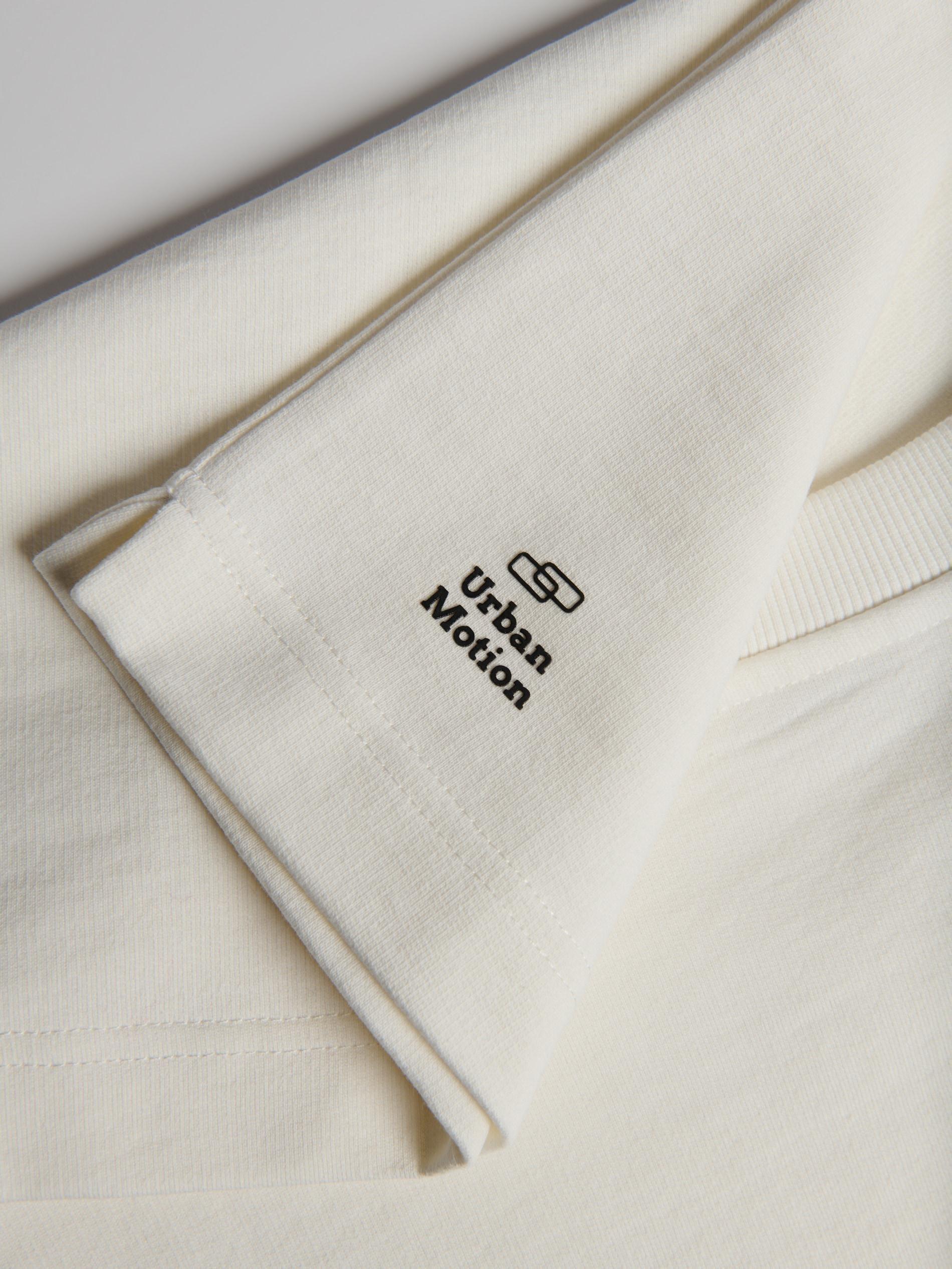 Cream Boxy T-Shirt With Print, Ivory, large image number 4
