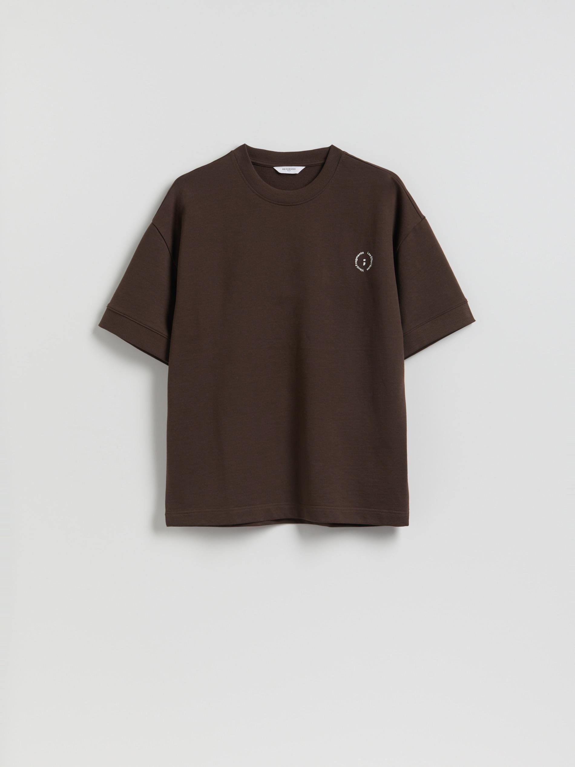 Brown Boxy T-Shirt With Print, Brown, large image number 0