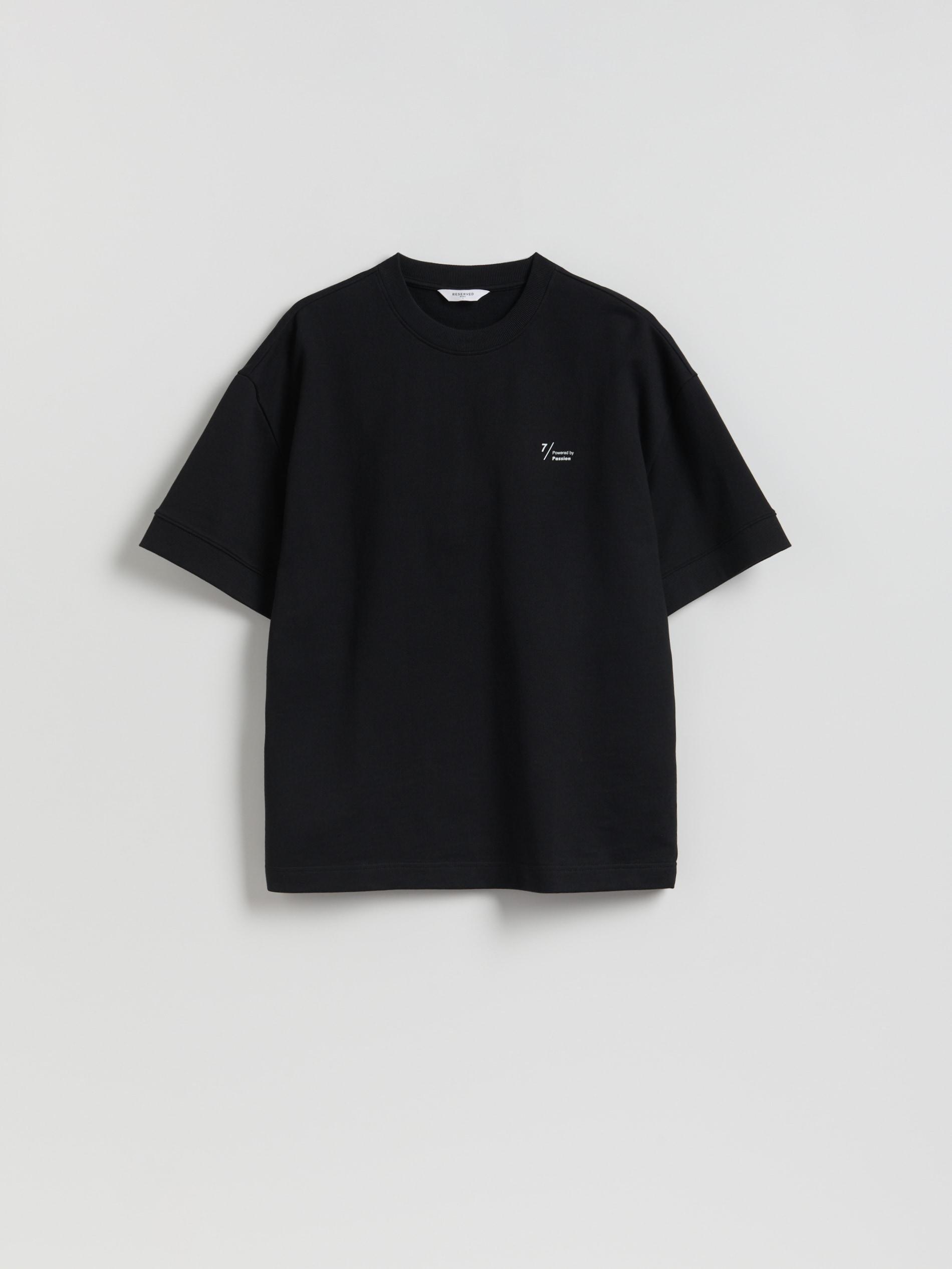 Black Boxy T-Shirt With Print, Black, large image number 3