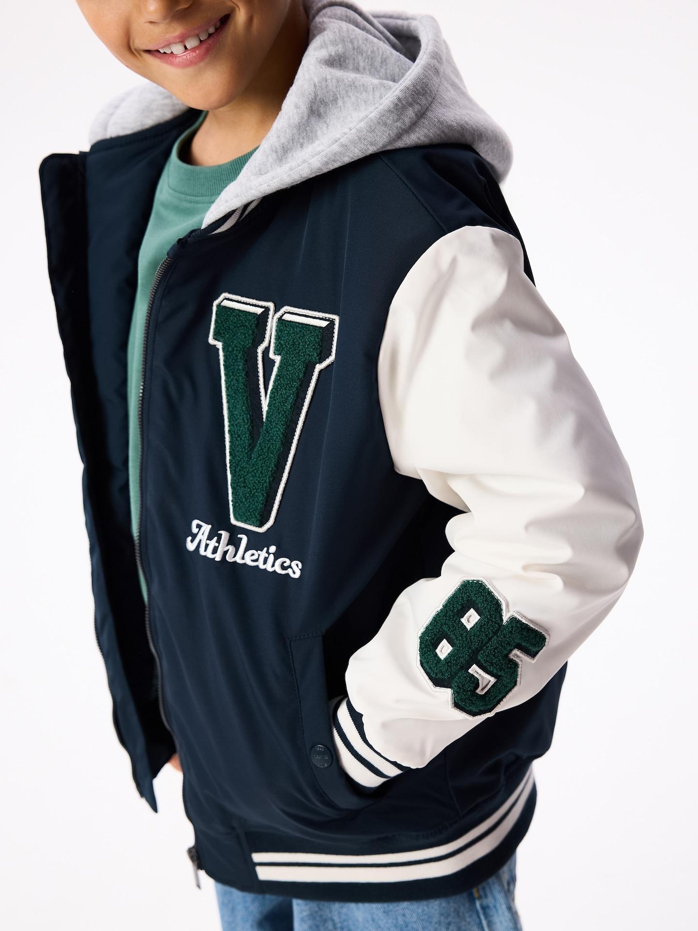 Navy Hooded Bomber Jacket, Navy, large image number 5