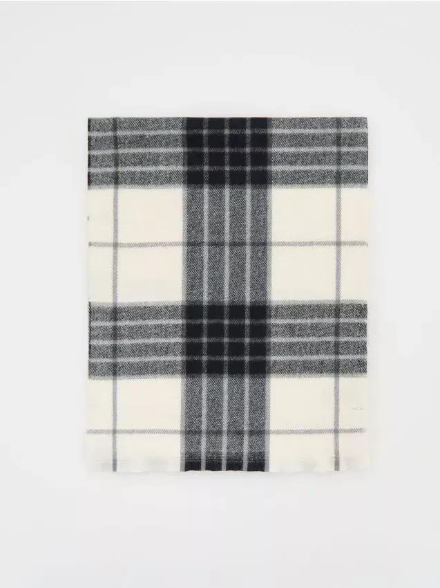 Black Plaid Shawl, Black, large image number 0