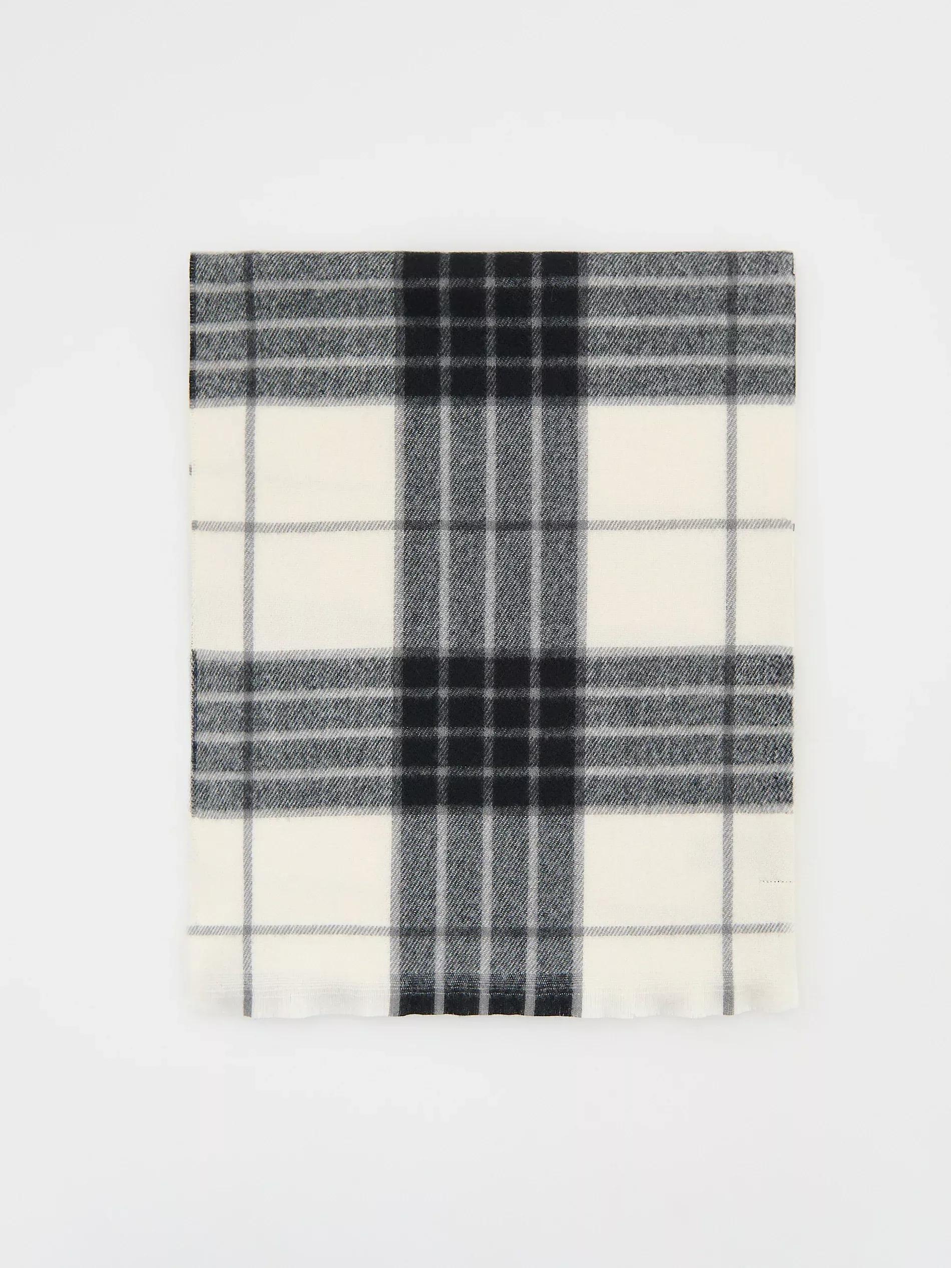 Black Plaid Shawl, Black, large image number 1