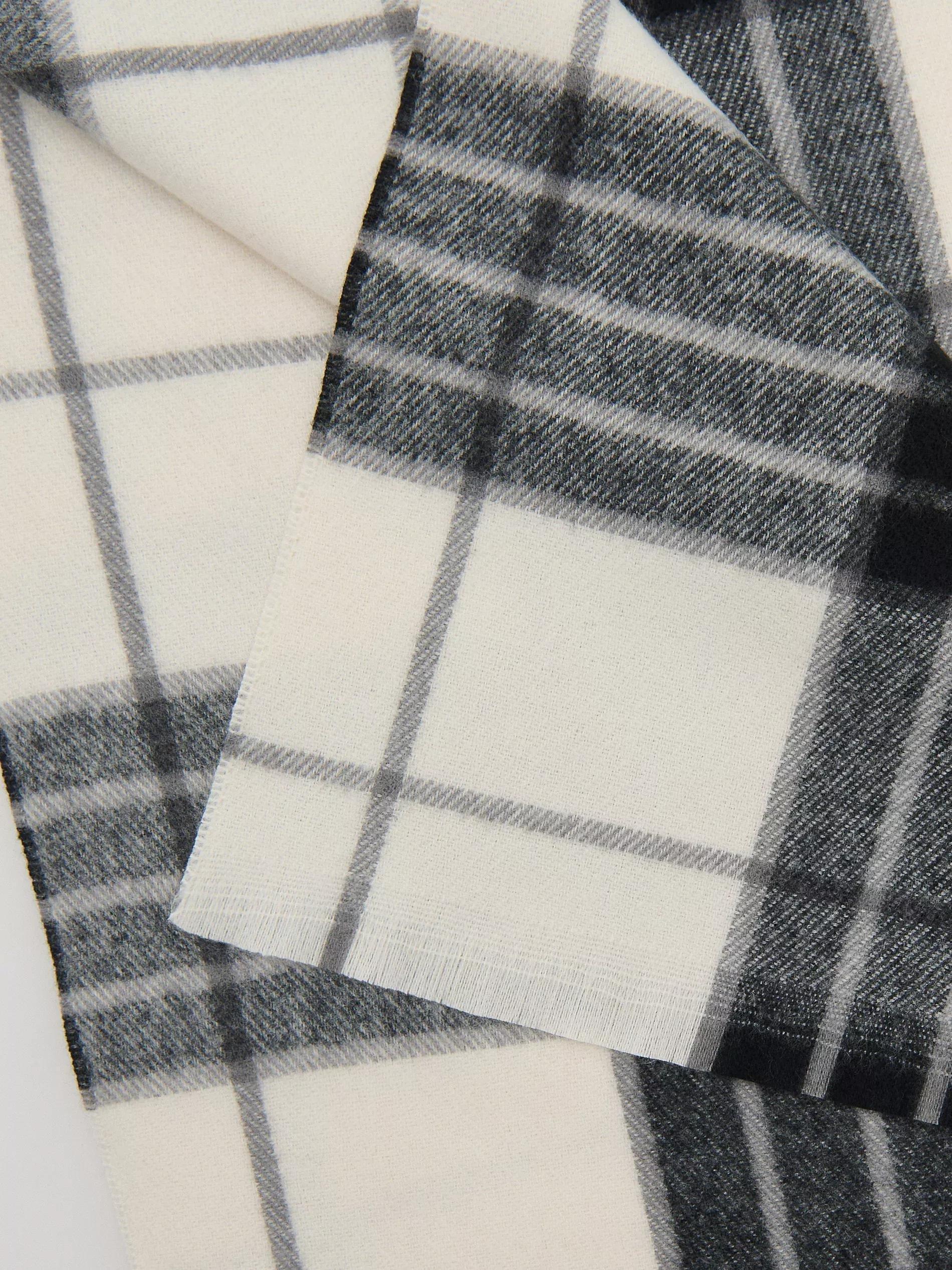 Black Plaid Shawl, Black, large image number 2