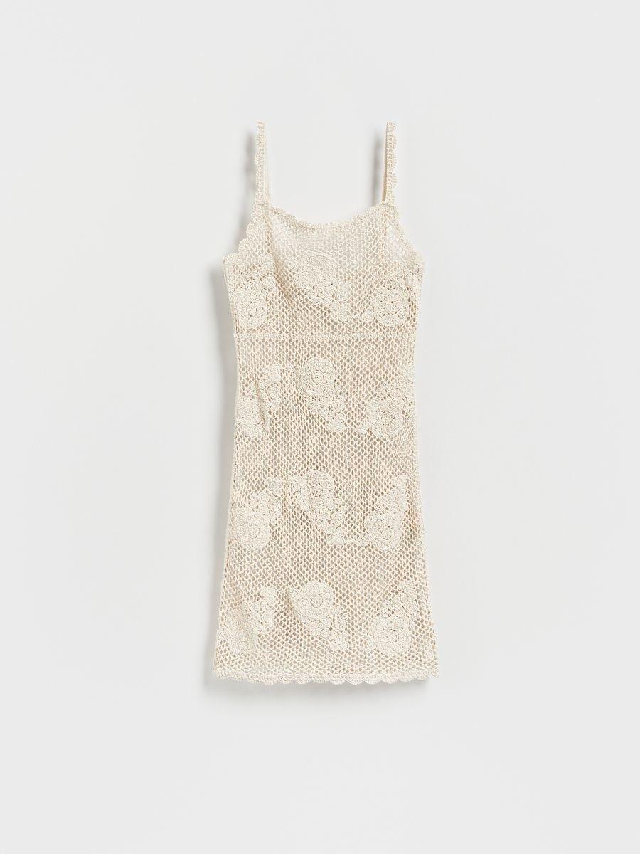 Cream Openwork Beach Cover Up, , medium
