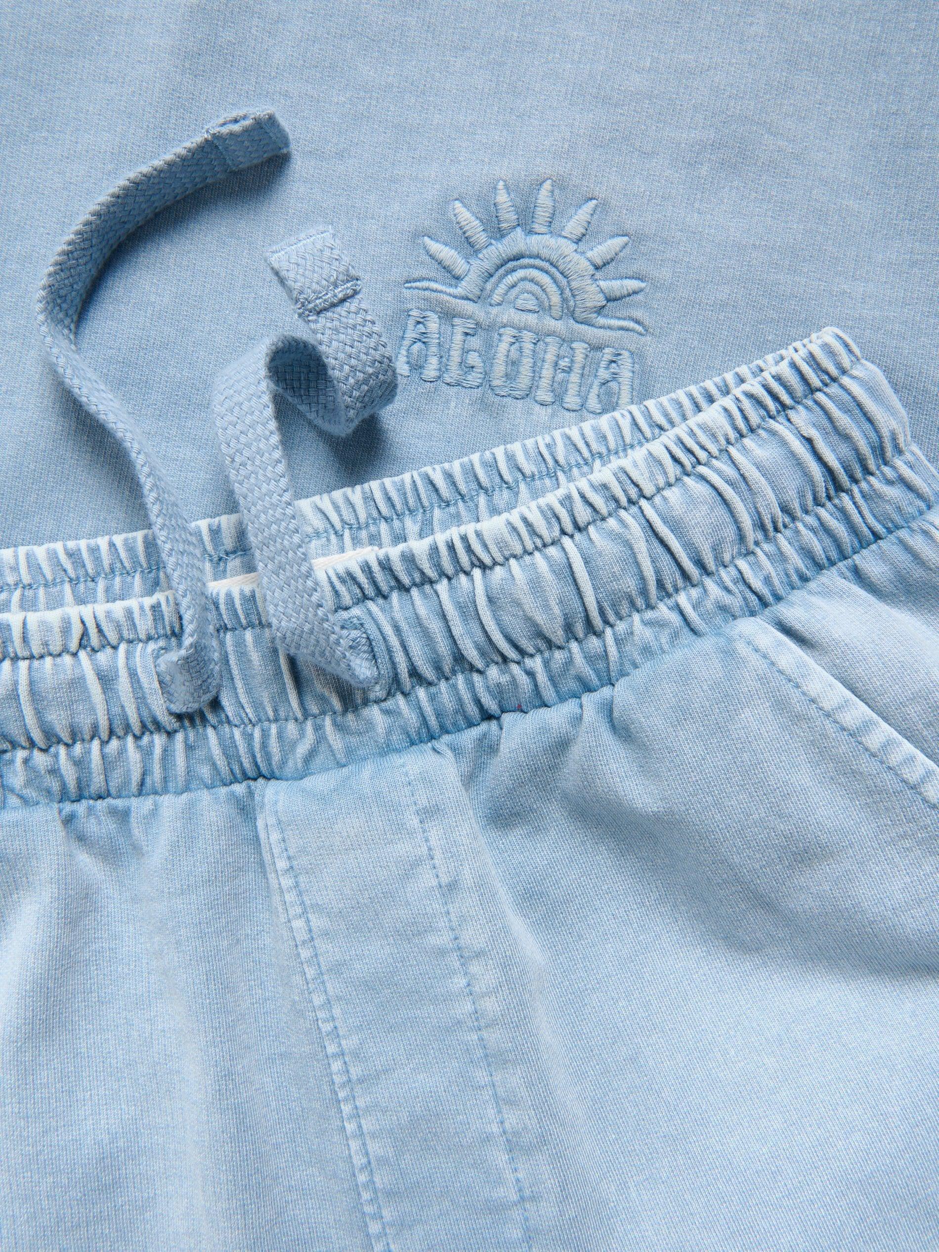 Blue Cotton Set With Shorts, Blue, medium