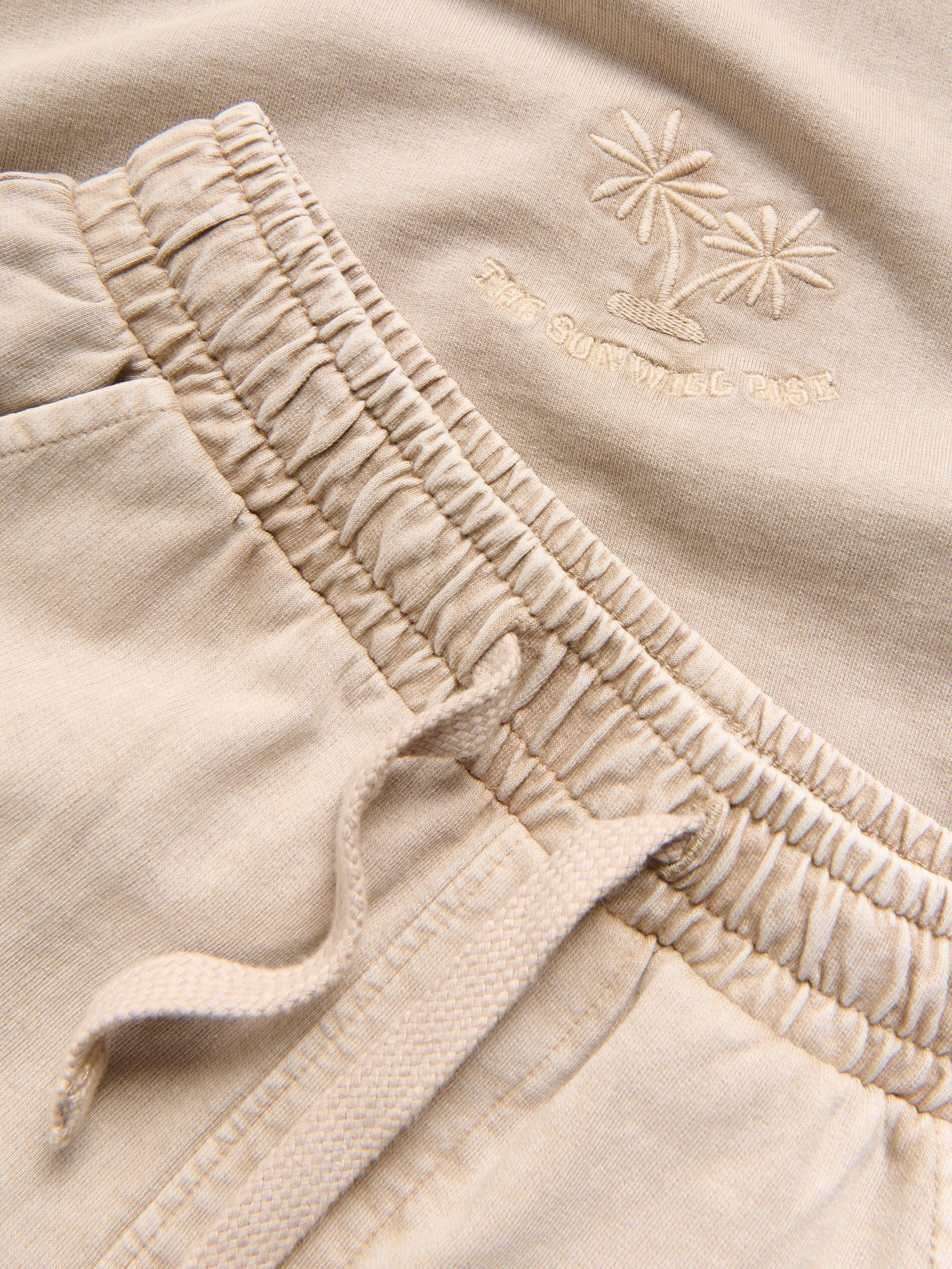 Beige Cotton Set With Shorts, Beige, medium