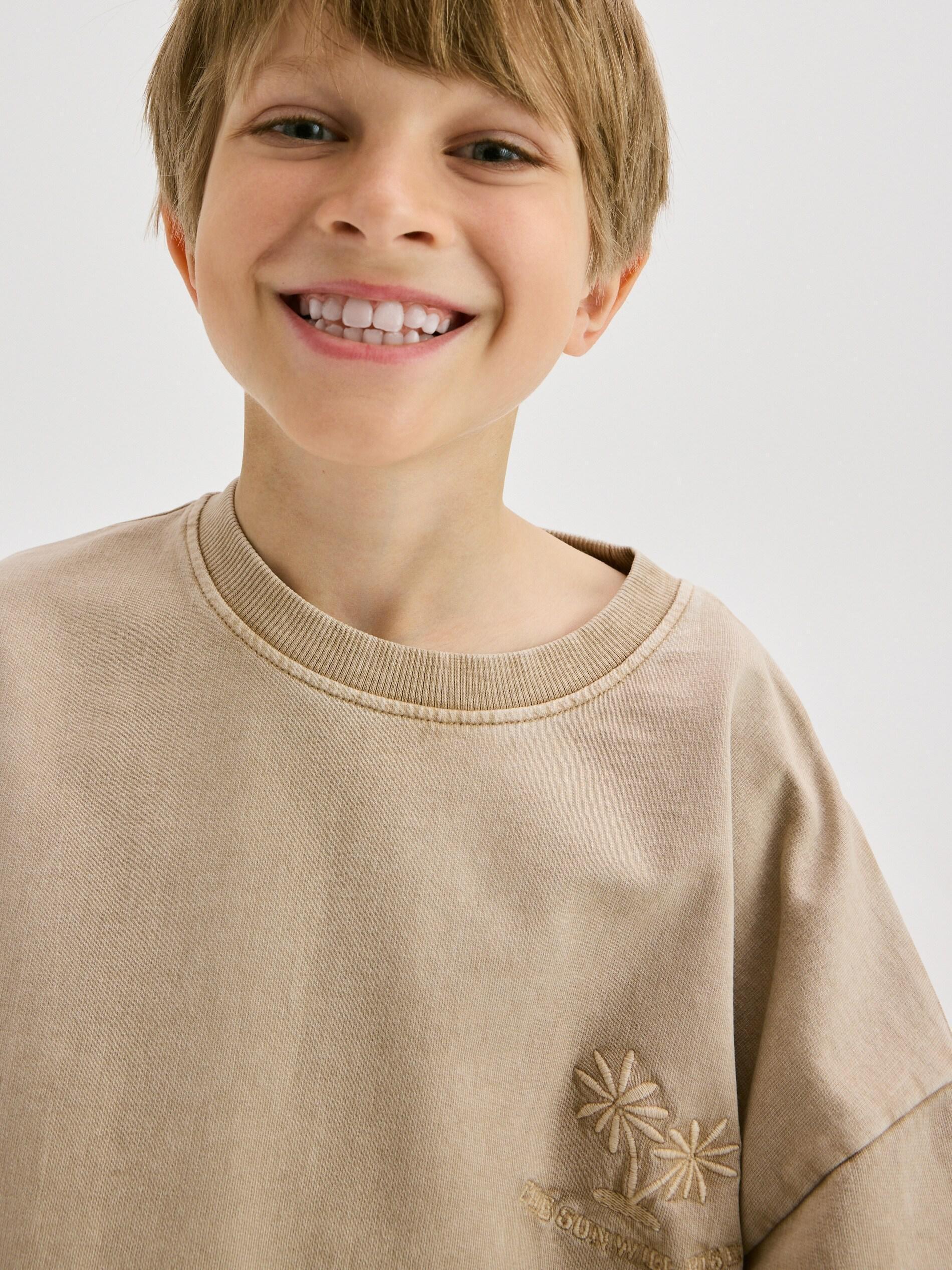 Beige Cotton Set With Shorts, Beige, large image number 4