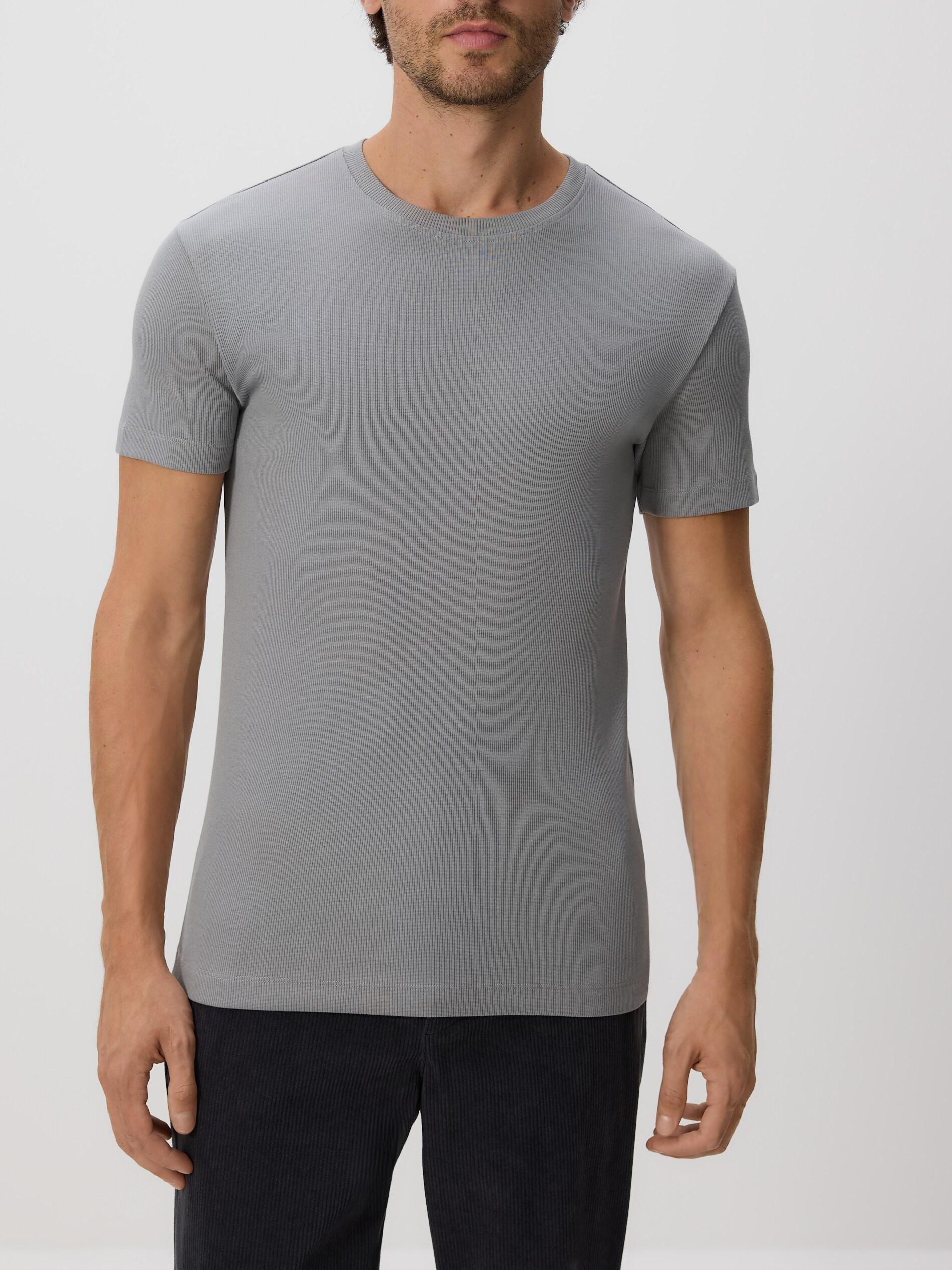 Grey Slim Fit Cotton T-Shirt, Light grey, large image number 1