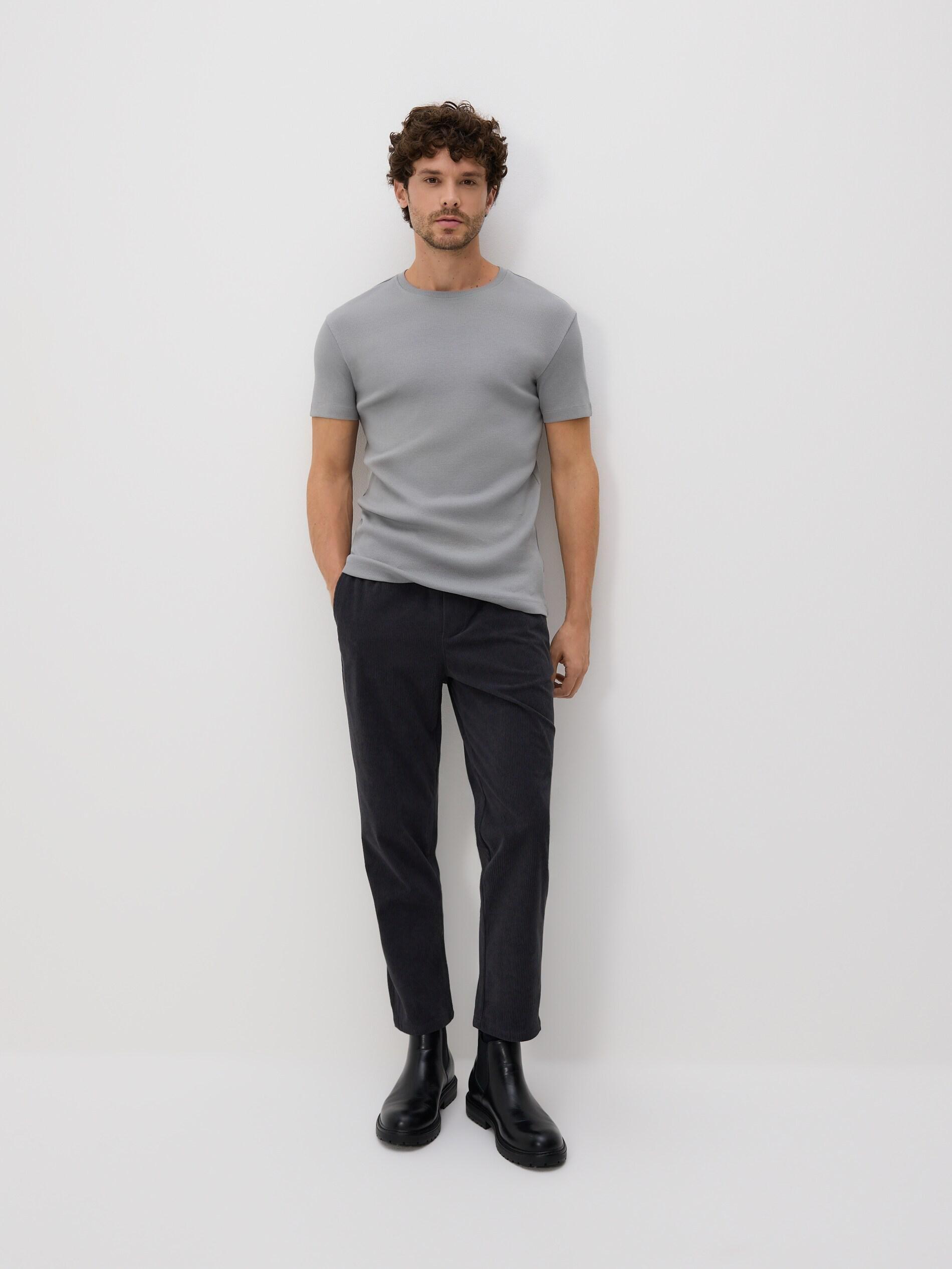 Grey Slim Fit Cotton T-Shirt, Light grey, large image number 2