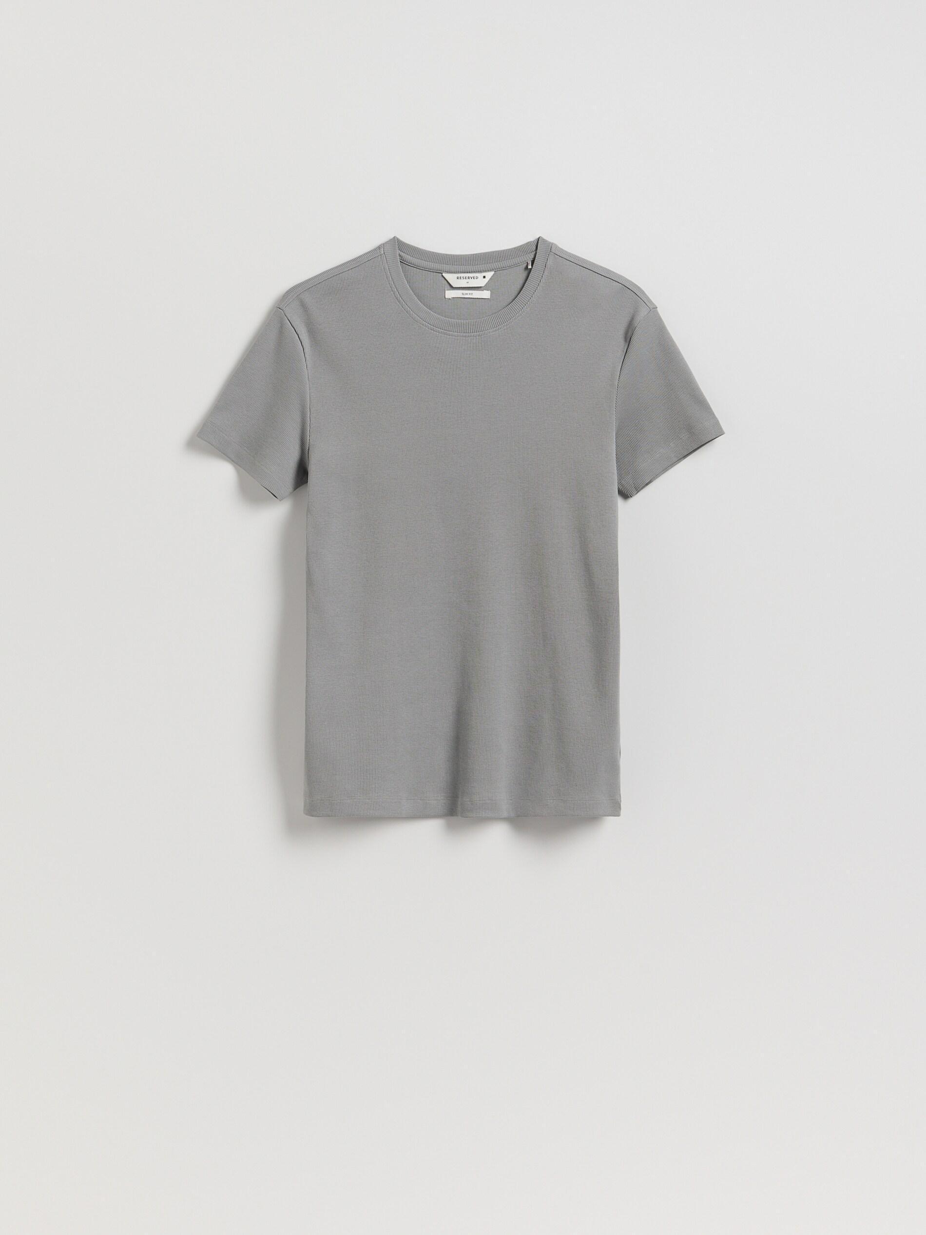 Grey Slim Fit Cotton T-Shirt, Light grey, large image number 4