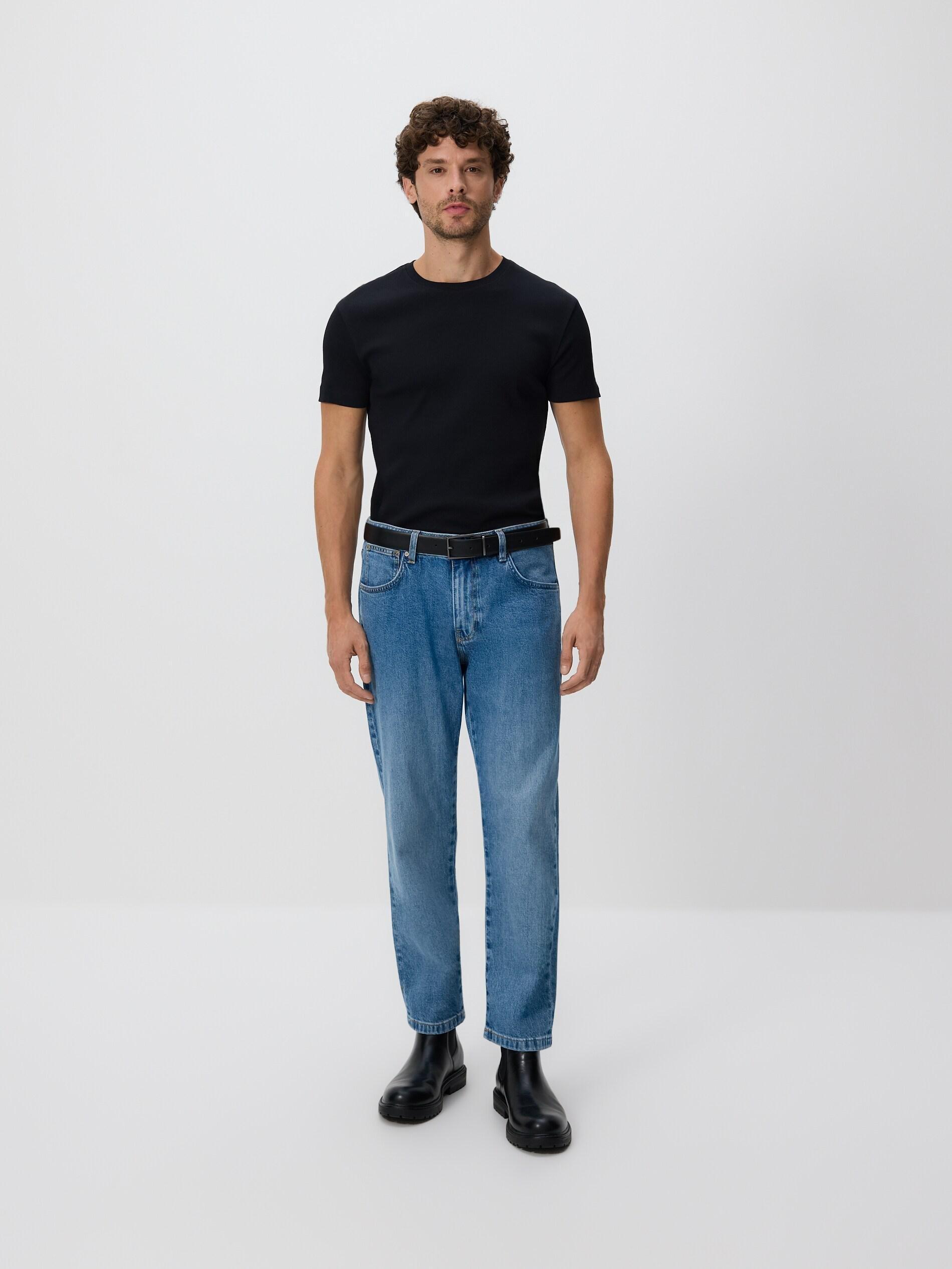 تيشيرت قطن أسود بقصة سليم, Black, large image number 1