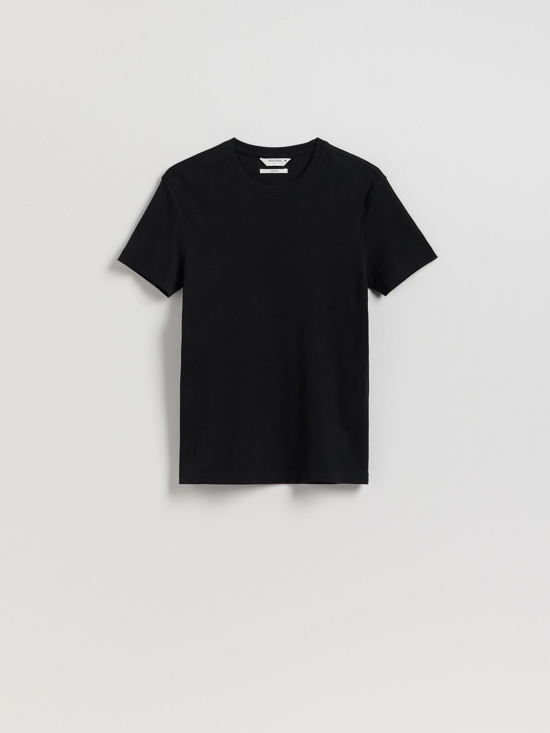 تيشيرت قطن أسود بقصة سليم, Black, large image number 4