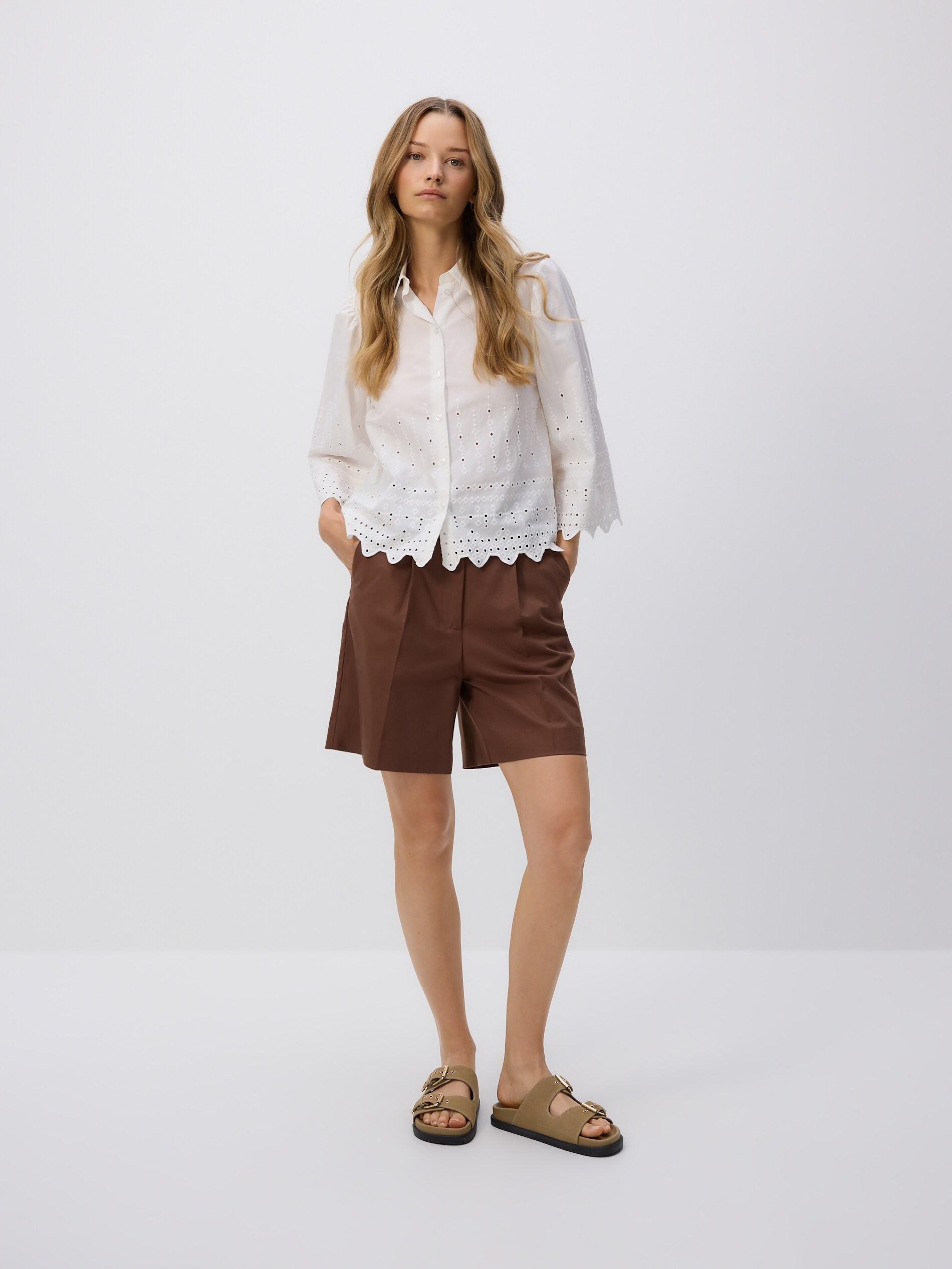 WHITE Shirt with openwork pattern, White, large image number 0