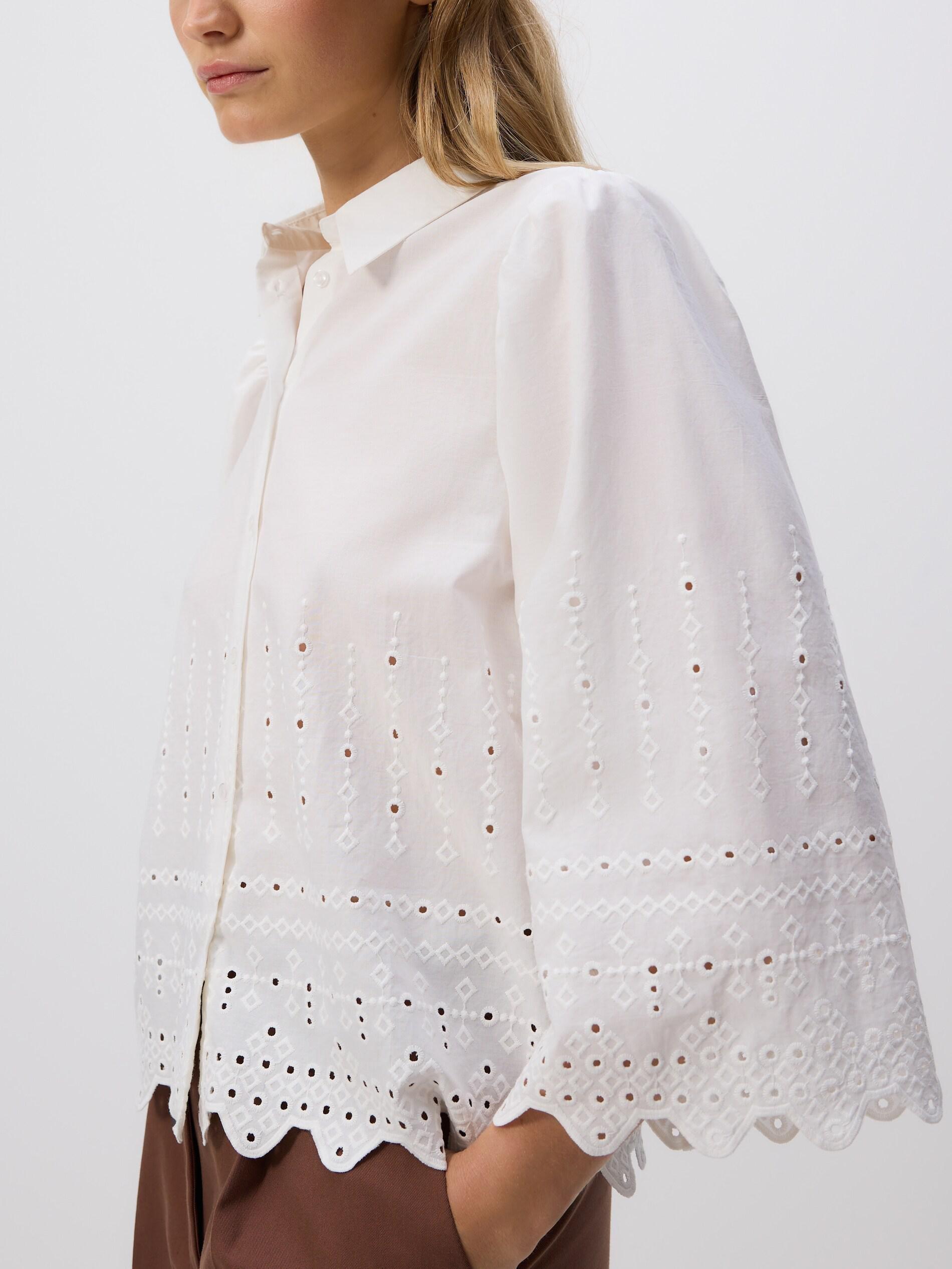 WHITE Shirt with openwork pattern, White, large image number 2