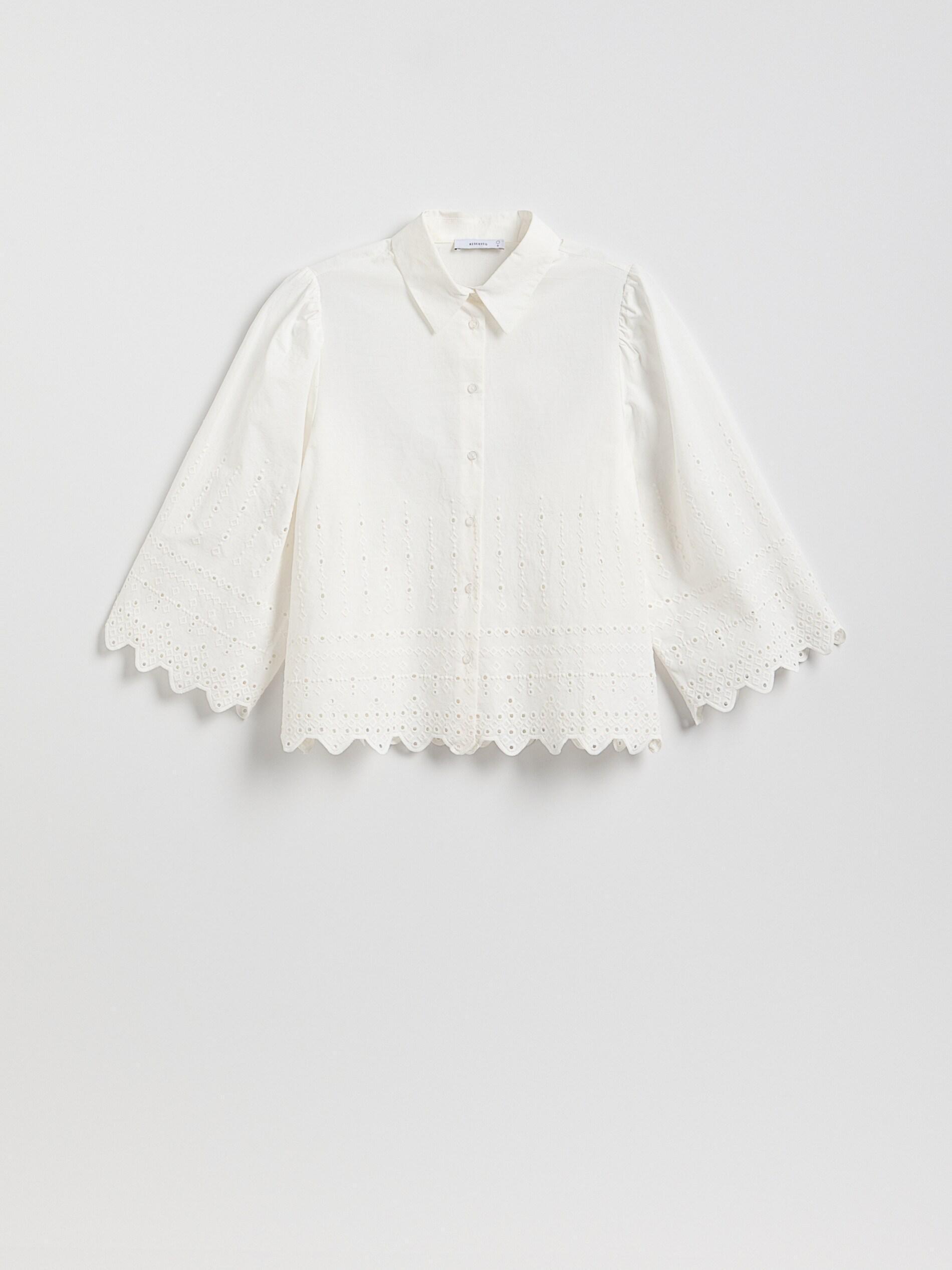 WHITE Shirt with openwork pattern, White, large image number 5