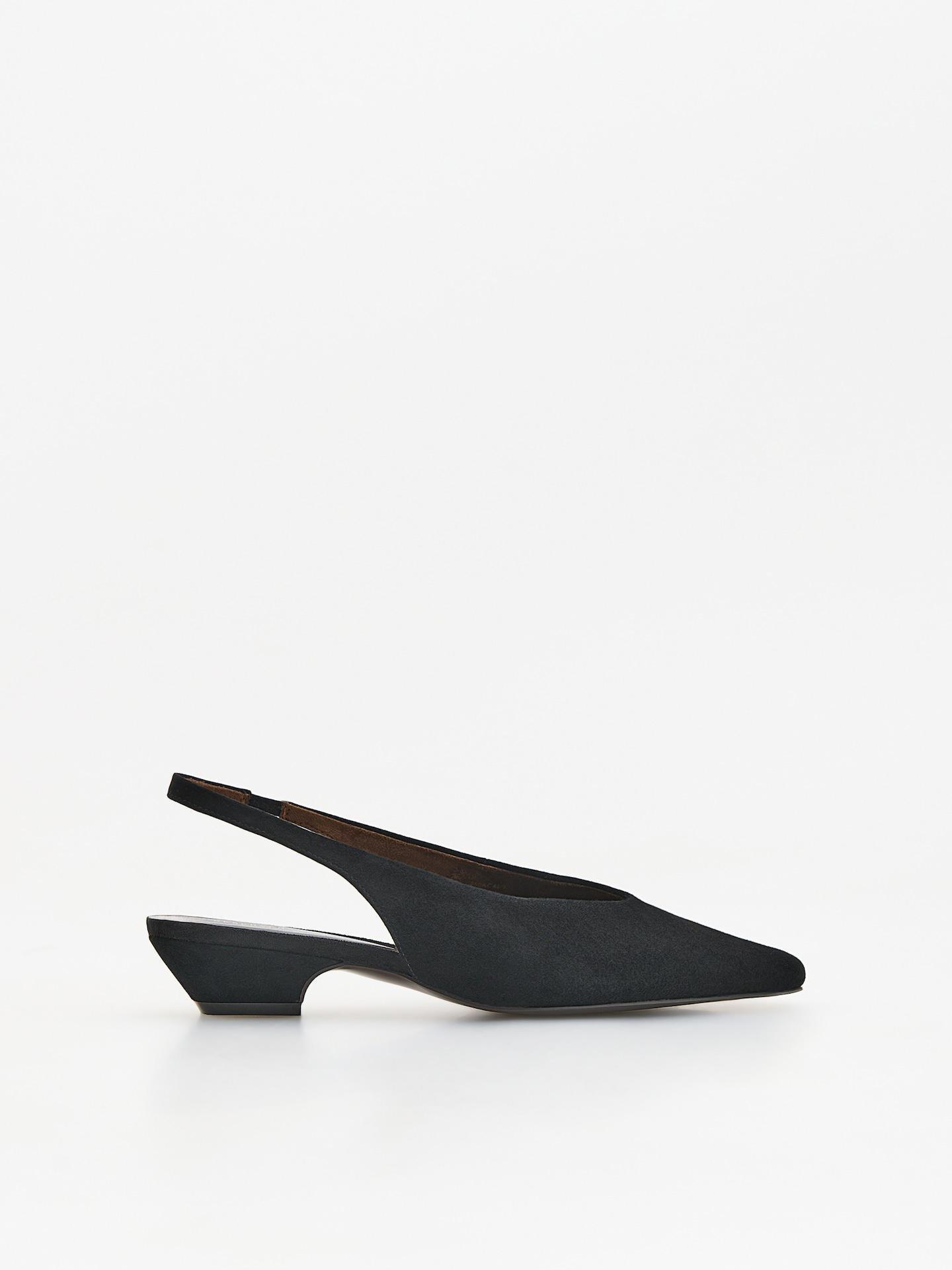 Black Sheepskin Pumps, Black, medium