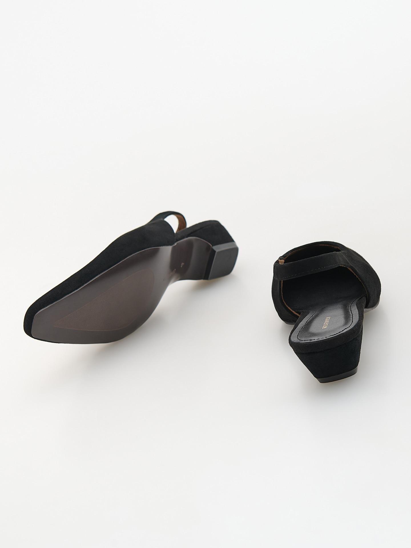 Black Sheepskin Pumps, Black, medium
