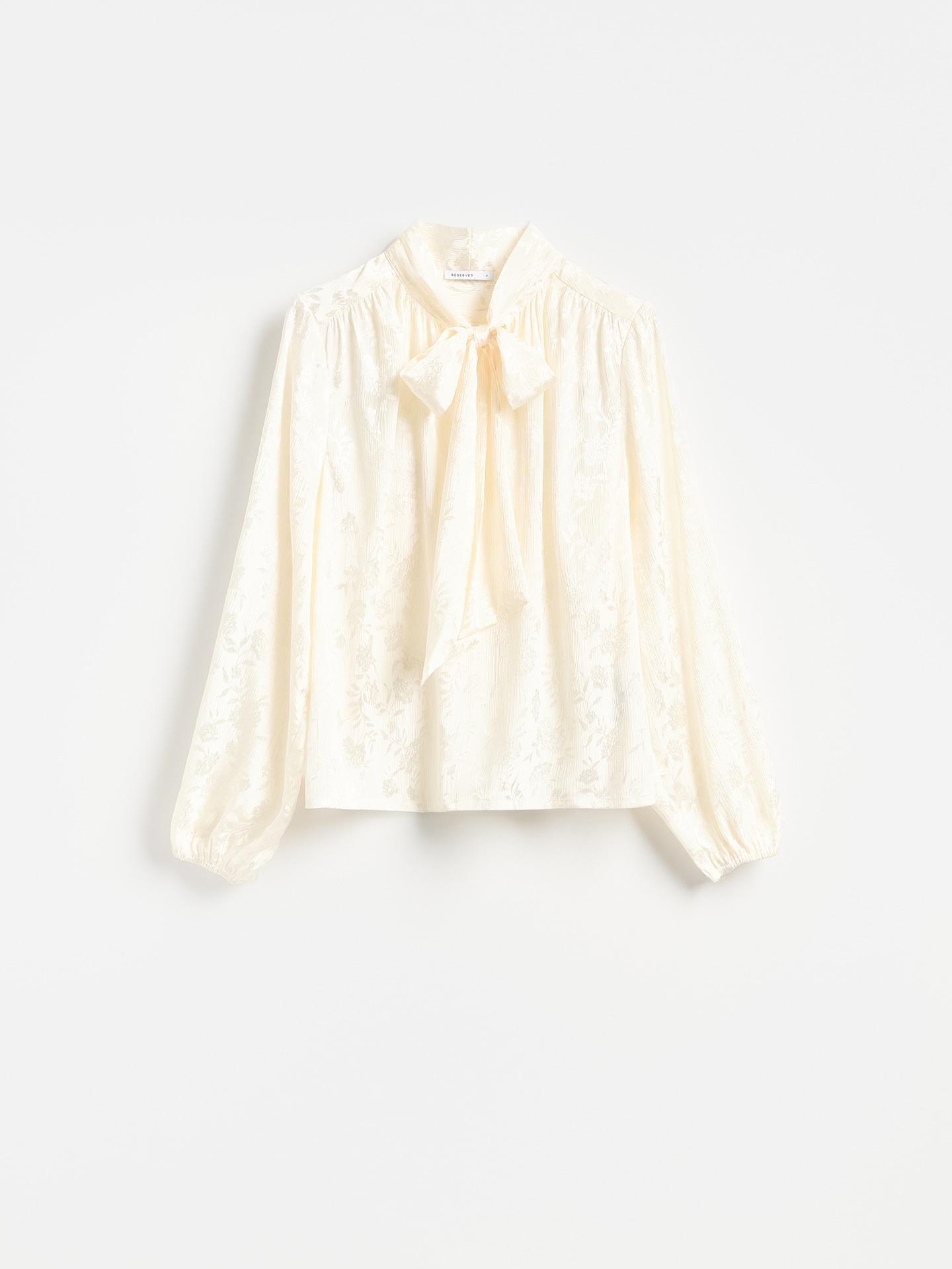 Cream Patterned Blouse, Ivory, large image number 0