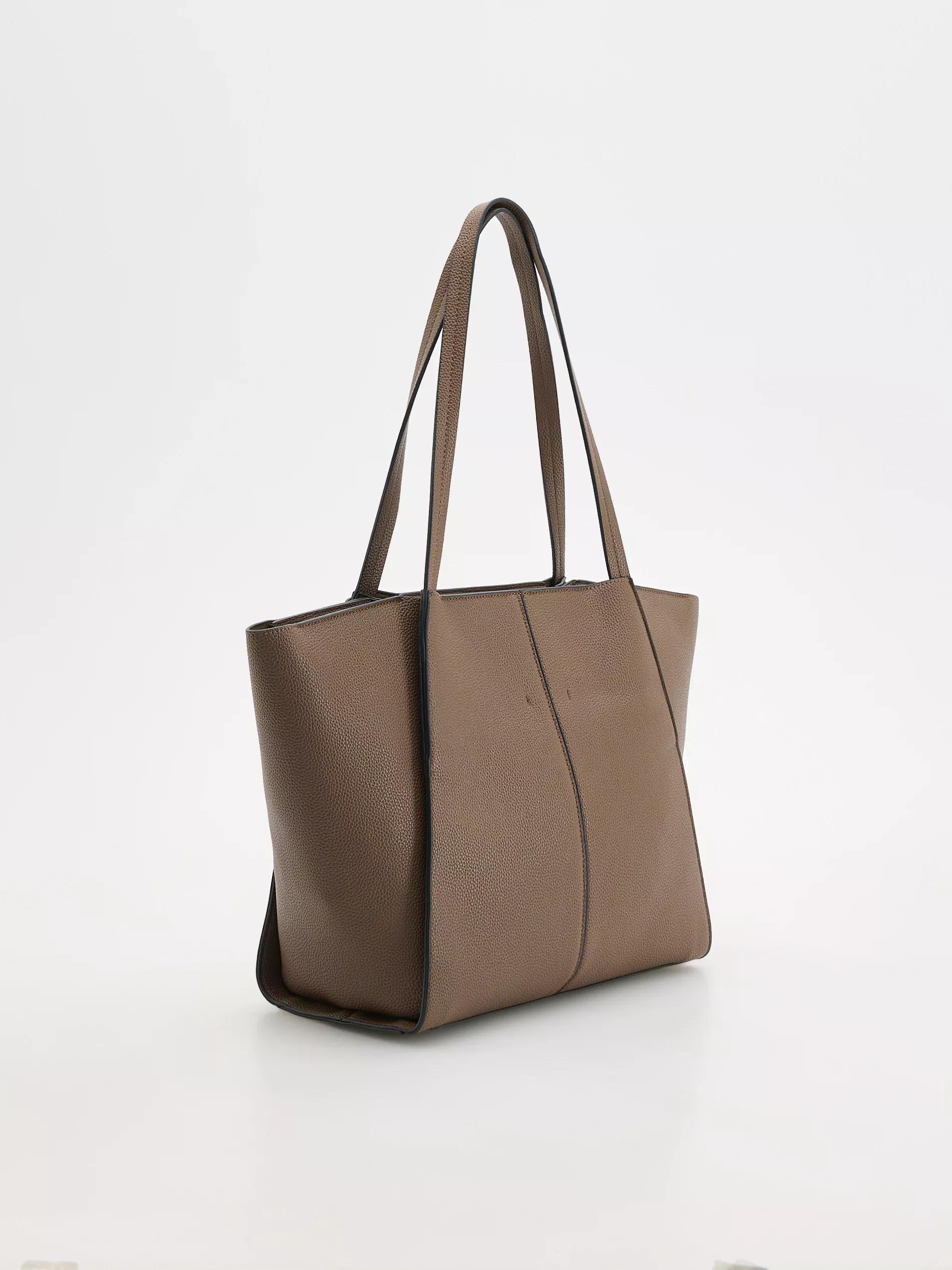 Brown Shopping Bag, Brown, large image number 1