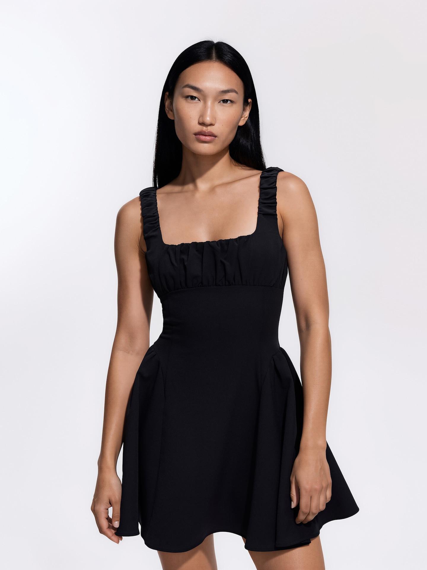 Black Mini Dress, Black, medium
