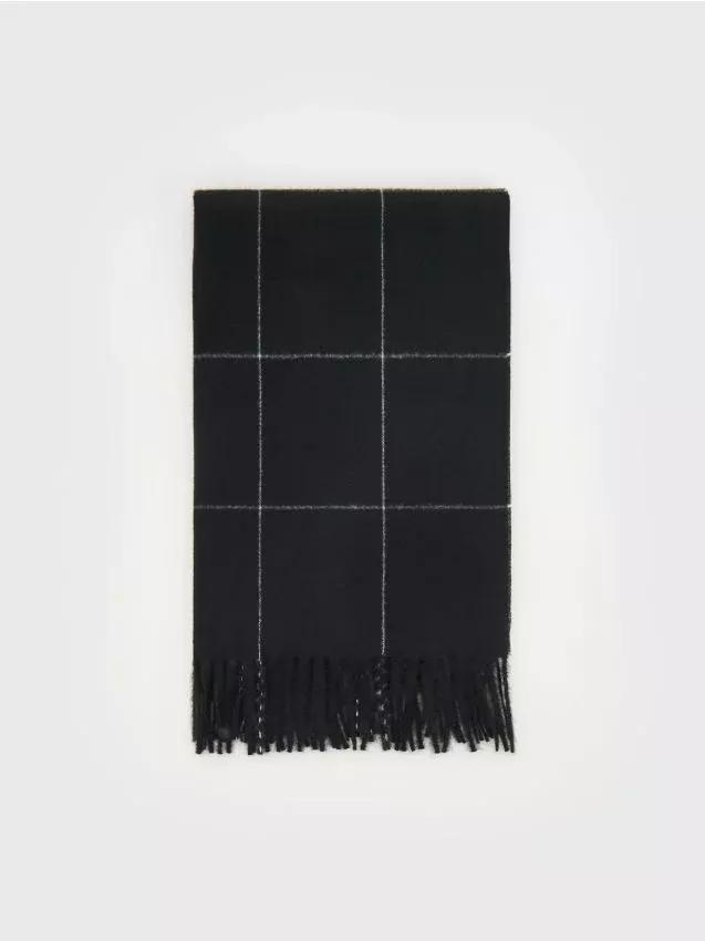 Black Fringe Scarf, Black, large image number 0