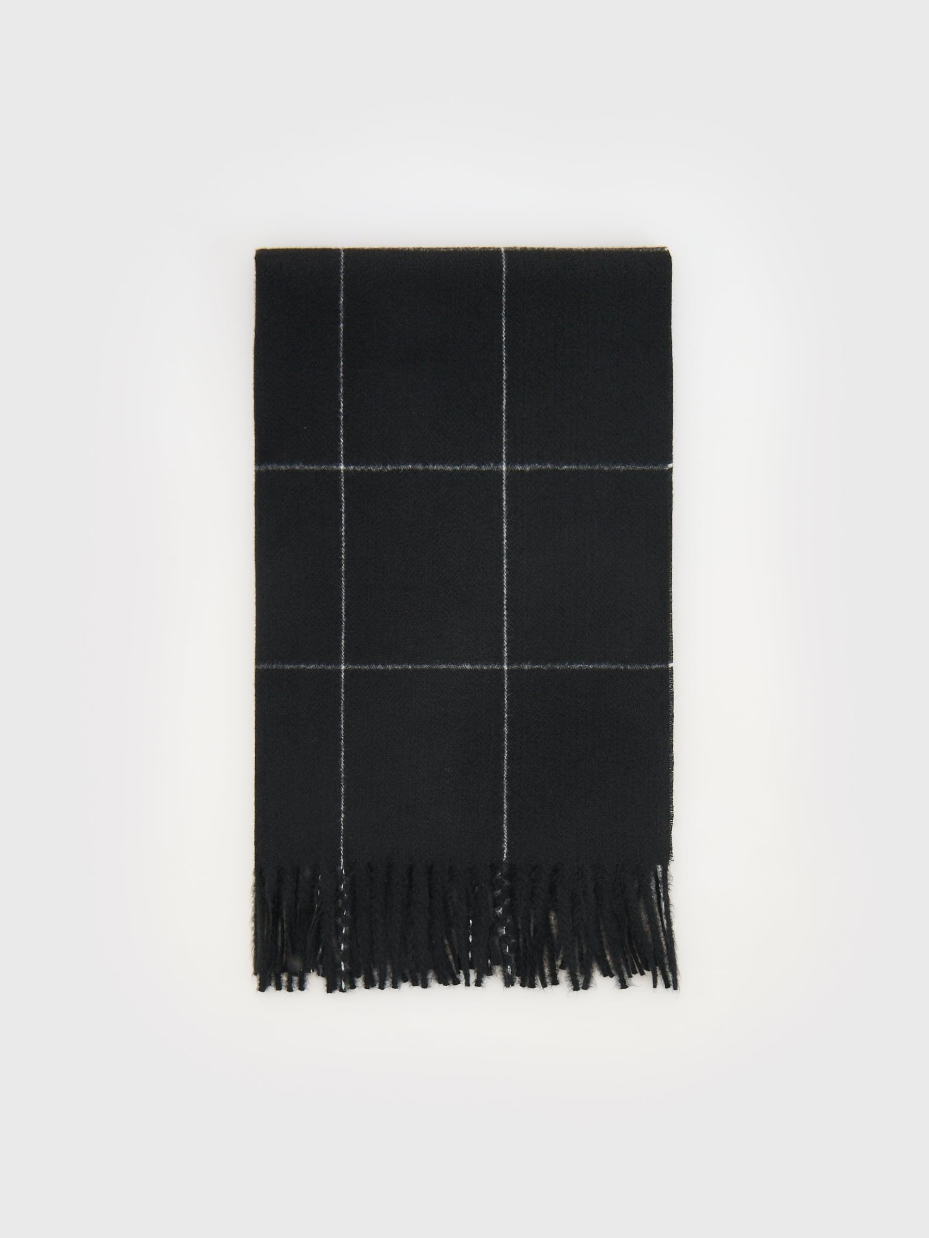 Black Fringe Scarf, Black, large image number 1