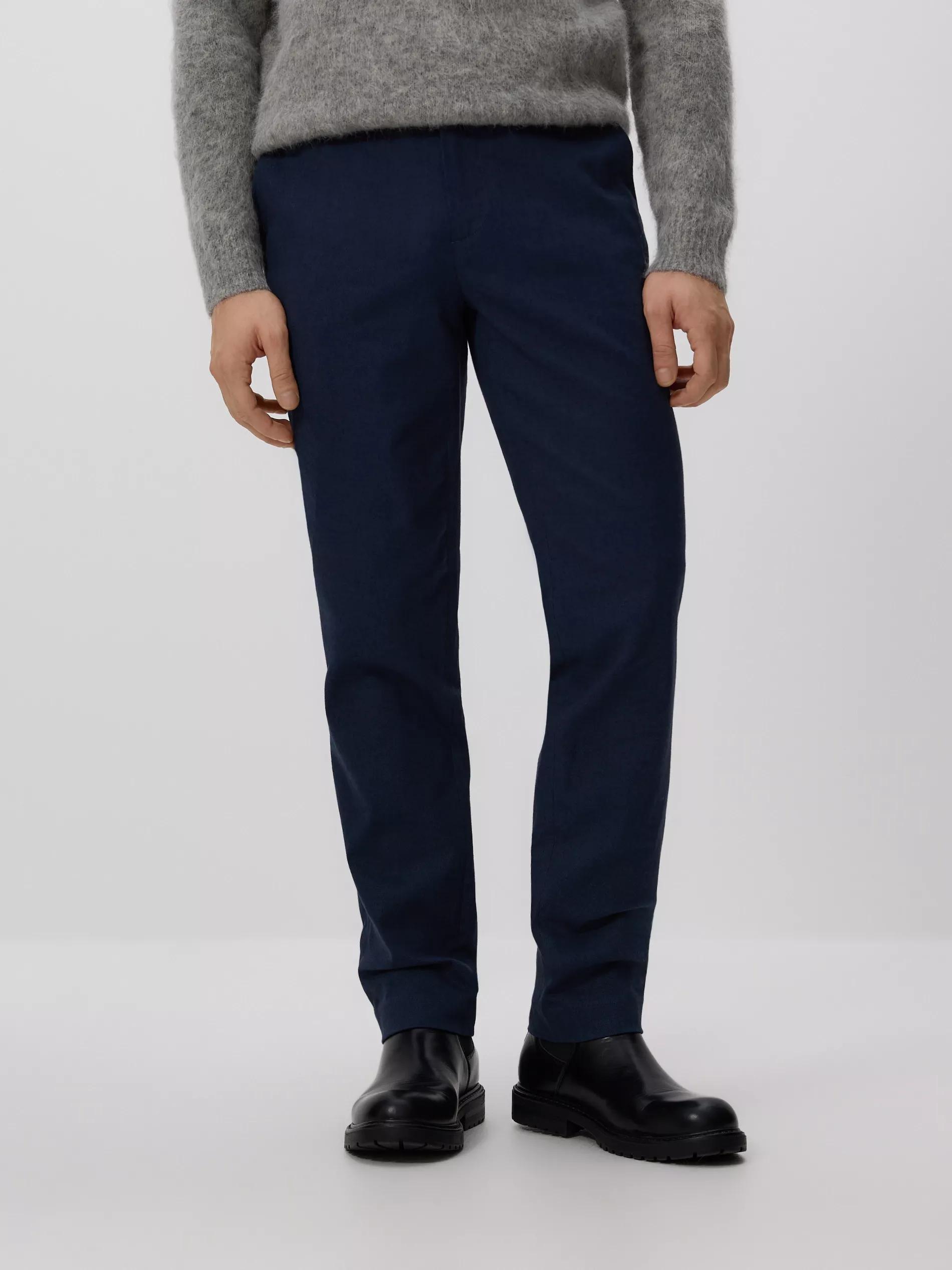 NAVY Slim chino trousers with adjustable waist, Navy, medium