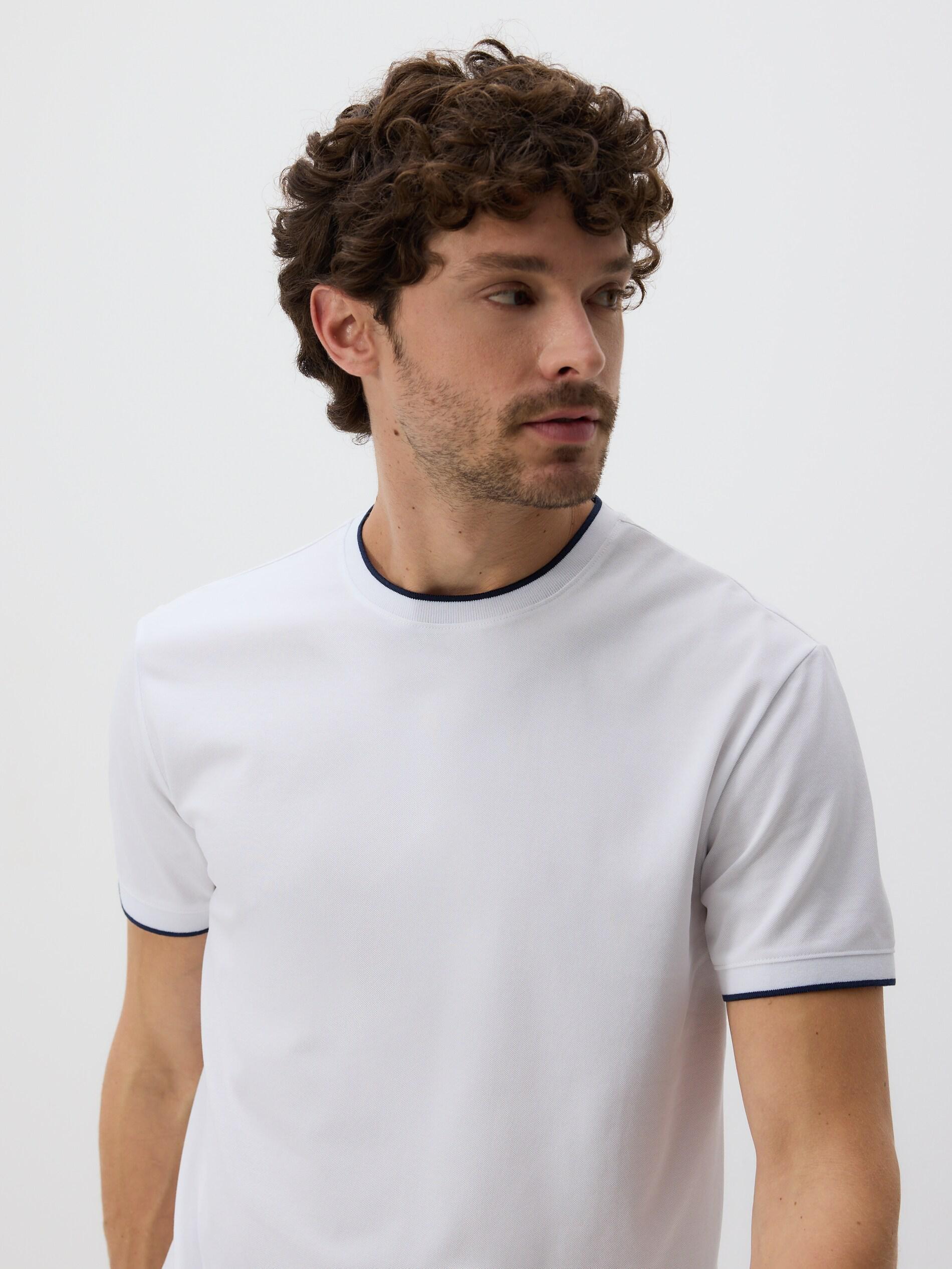 White Regular Fit Mercerised Cotton Rich T-Shirt, White, large image number 0