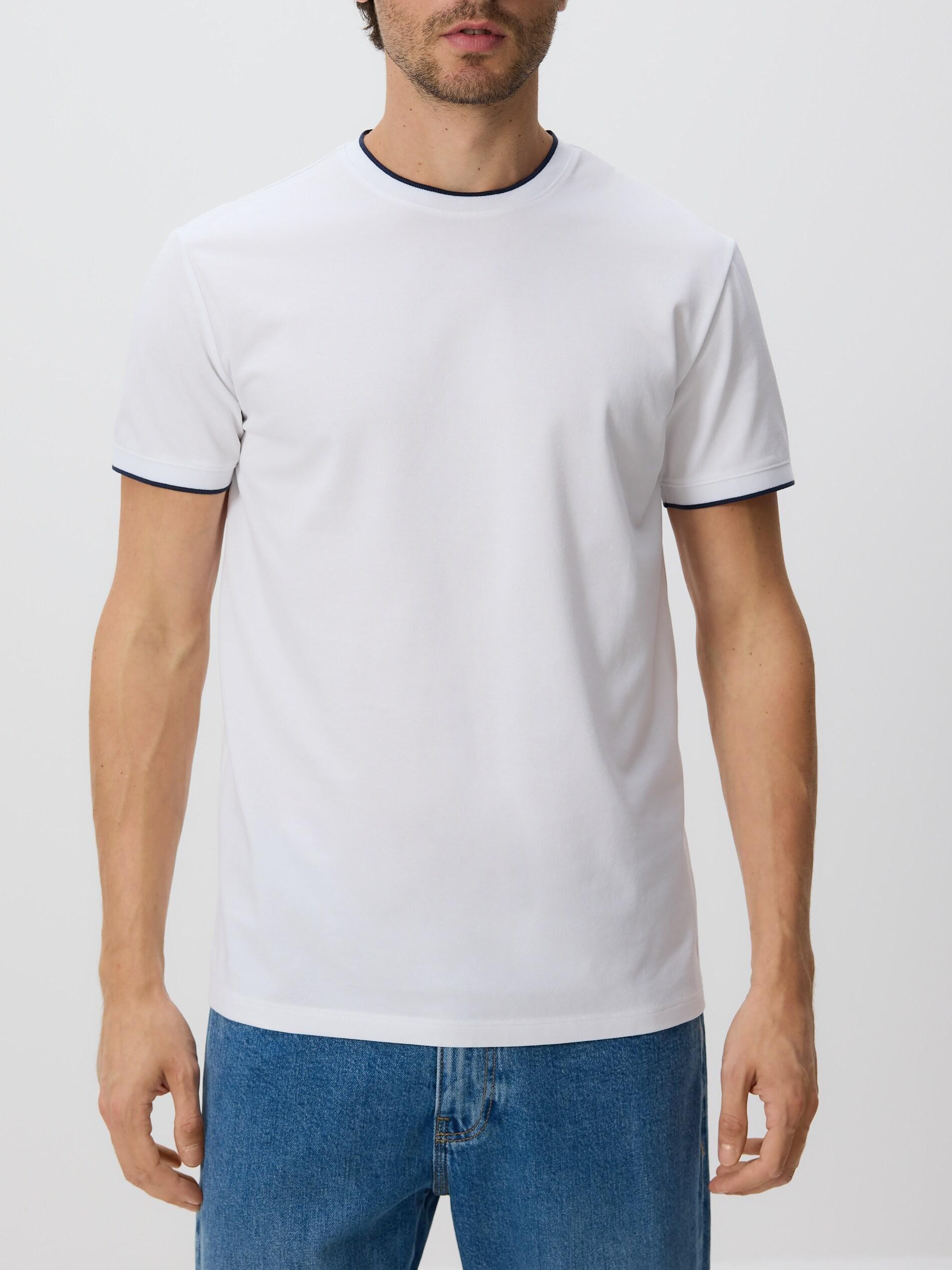 White Regular Fit Mercerised Cotton Rich T-Shirt, White, large image number 1