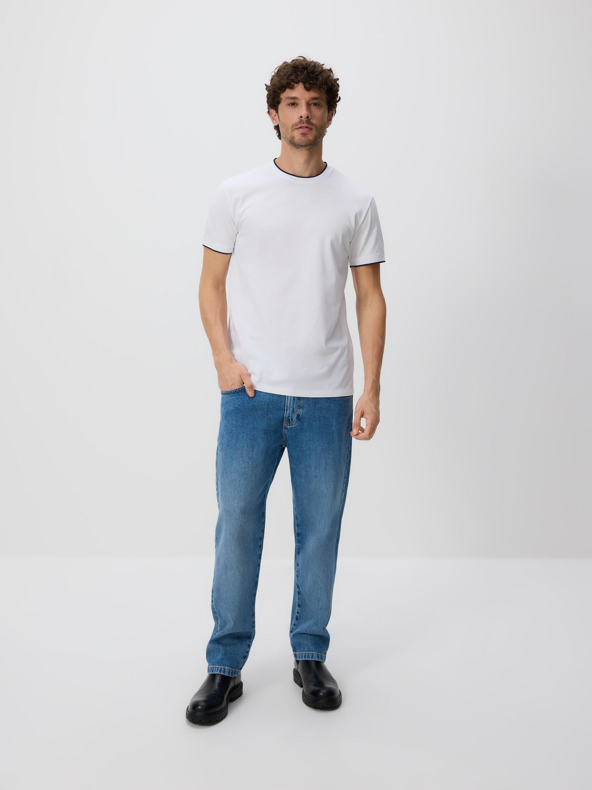 White Regular Fit Mercerised Cotton Rich T-Shirt, White, large image number 3