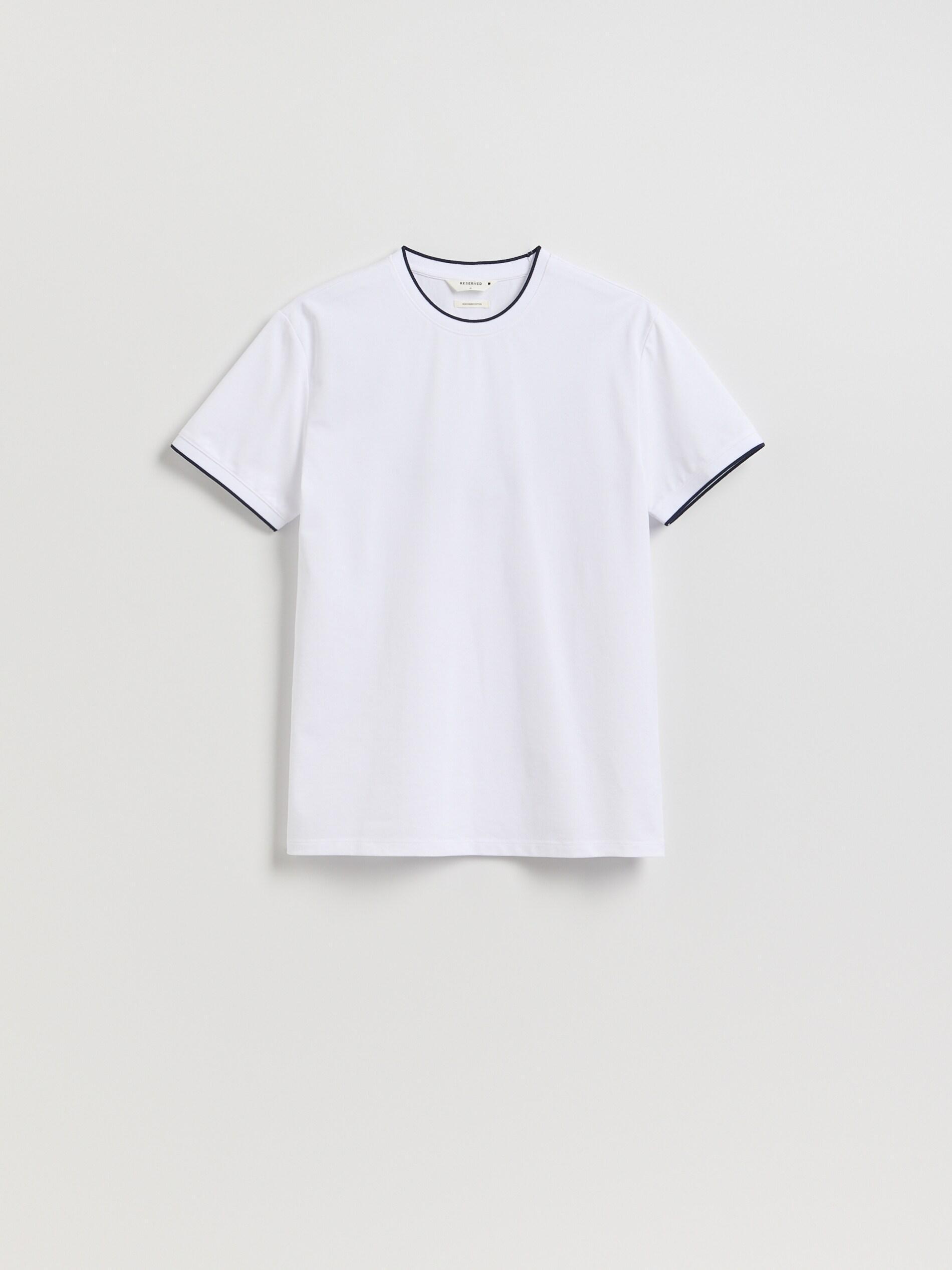 White Regular Fit Mercerised Cotton Rich T-Shirt, White, large image number 4