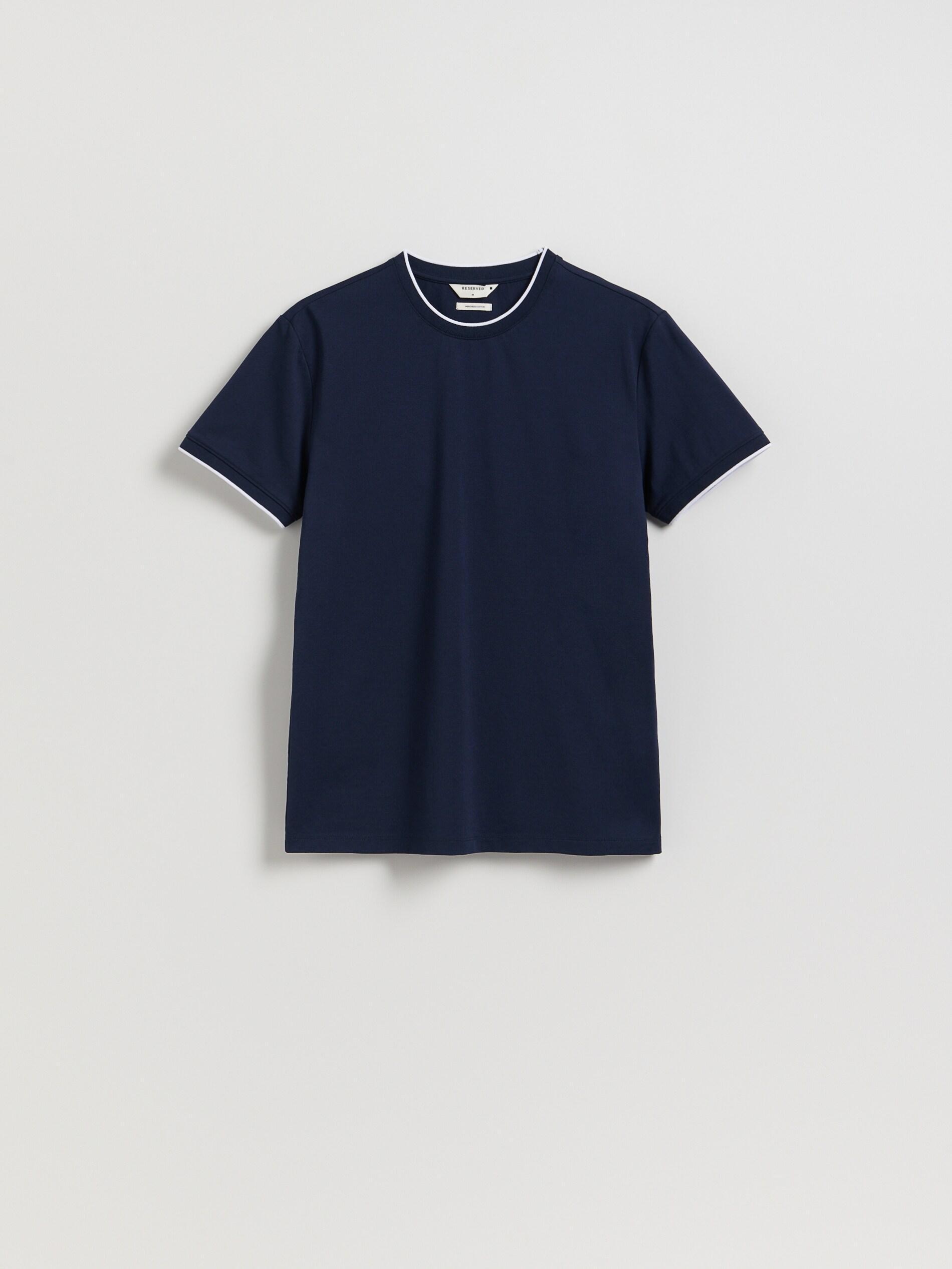 Navy Regular Fit Mercerised Cotton Rich T-Shirt, Navy, large image number 4