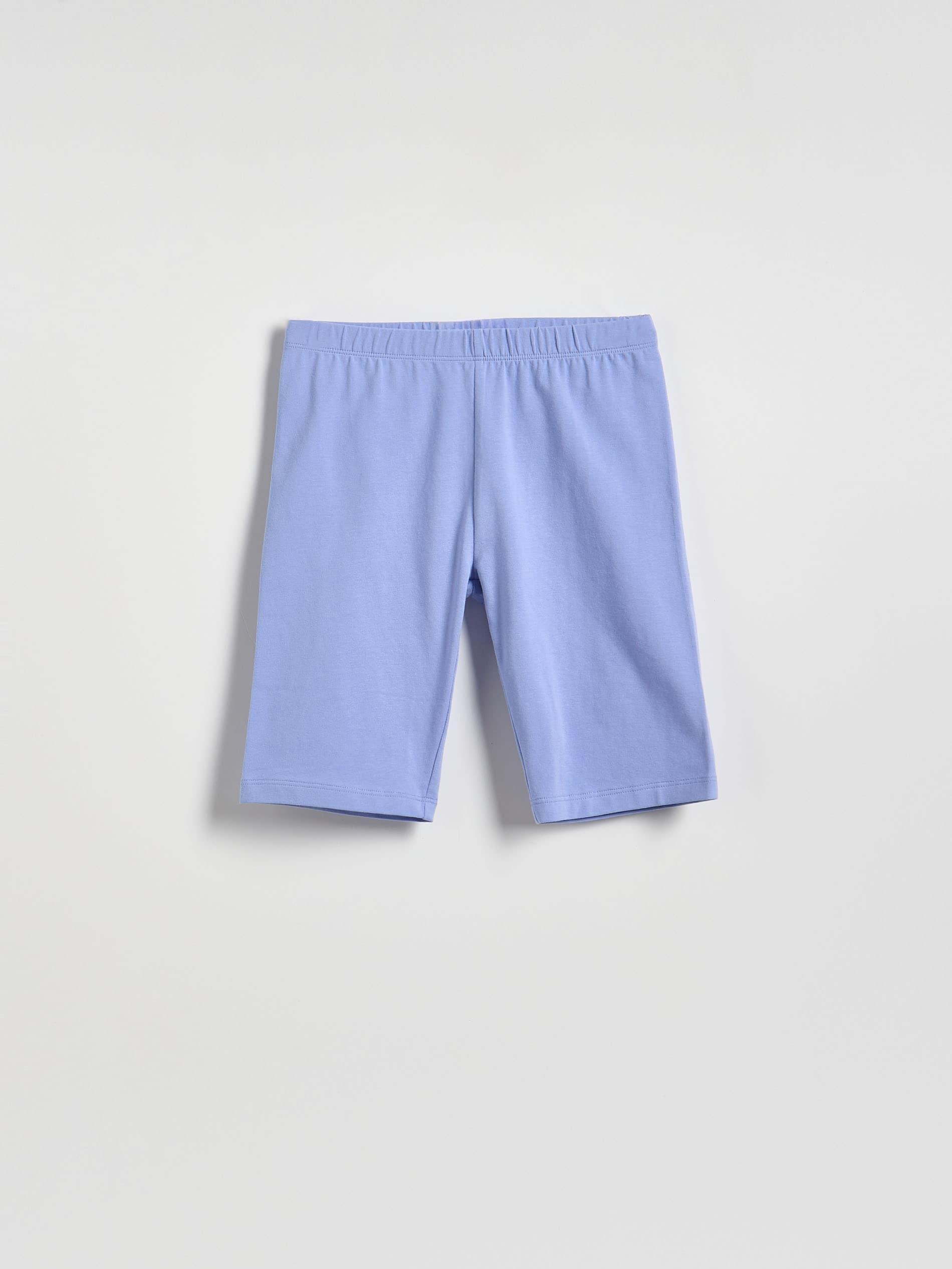 Blue Cotton Rich Bikers Shorts, Blue, large image number 0