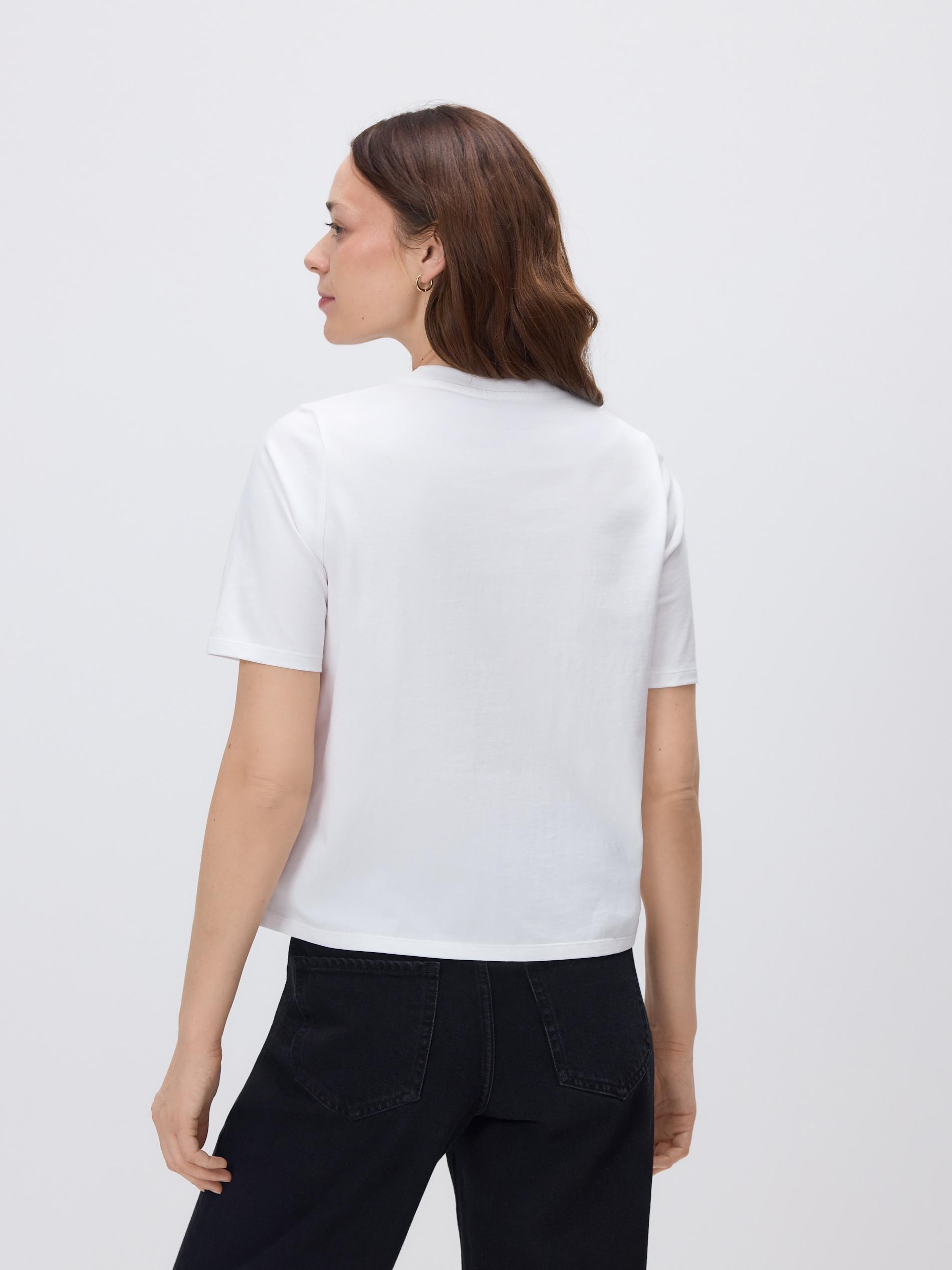 White Blouse With Open Knit Insert, White, large image number 3