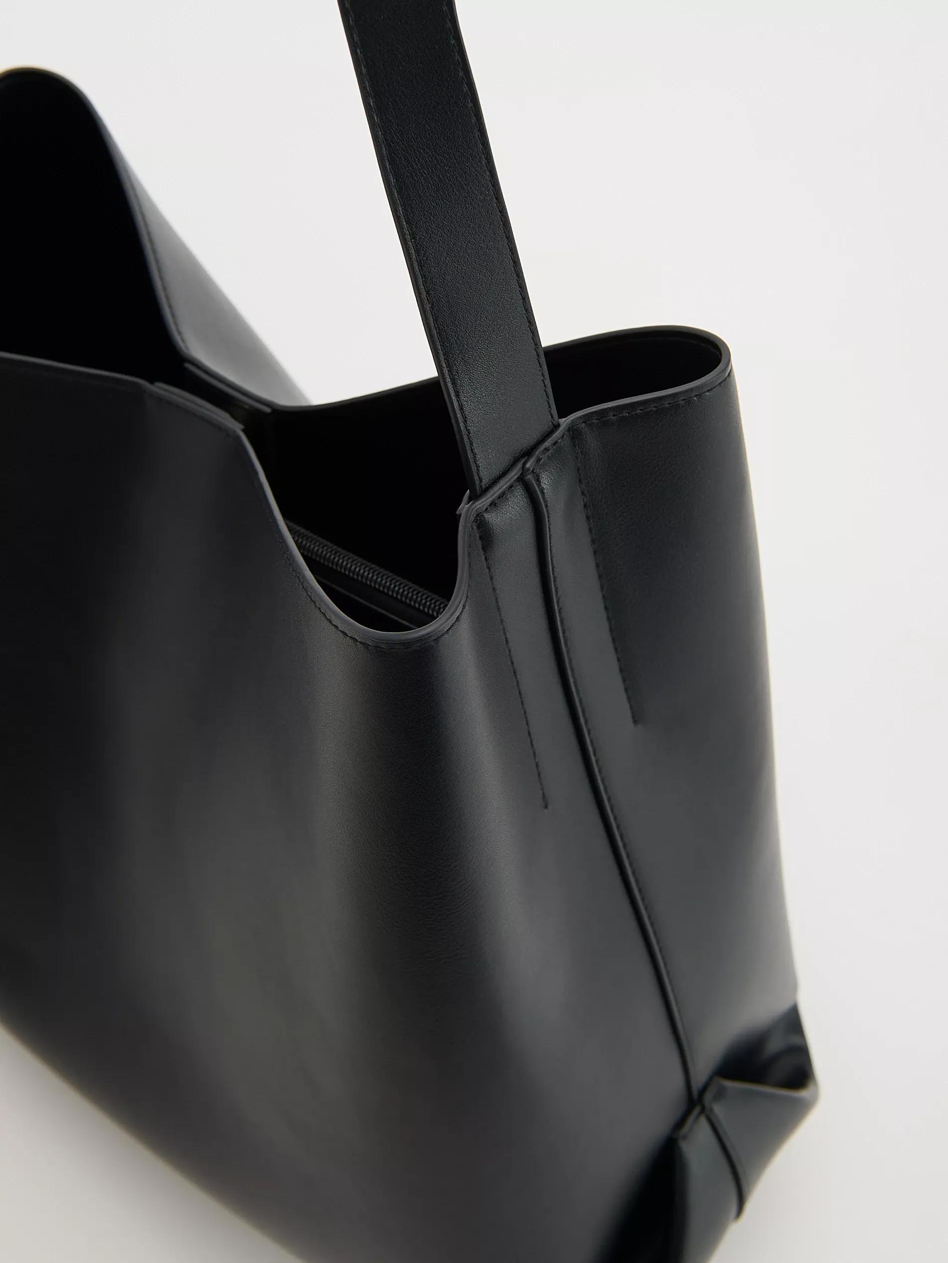 Black Shopping Bag, Black, large image number 3