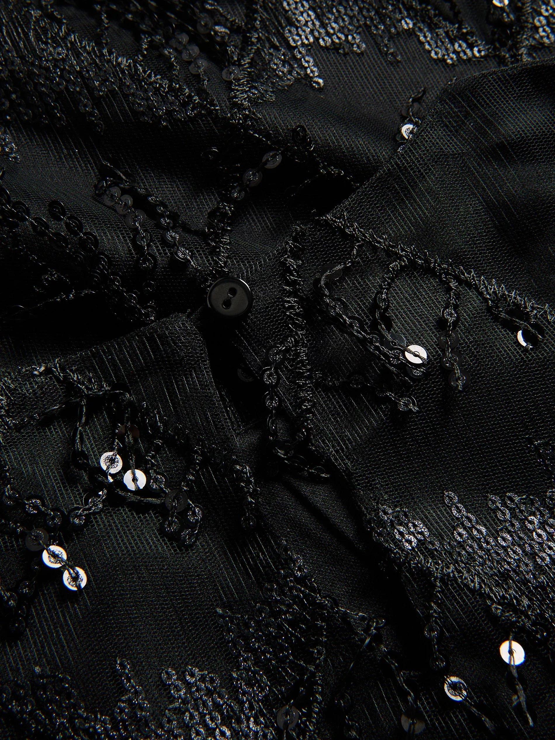 Black Sequin Dress, Black, large image number 3