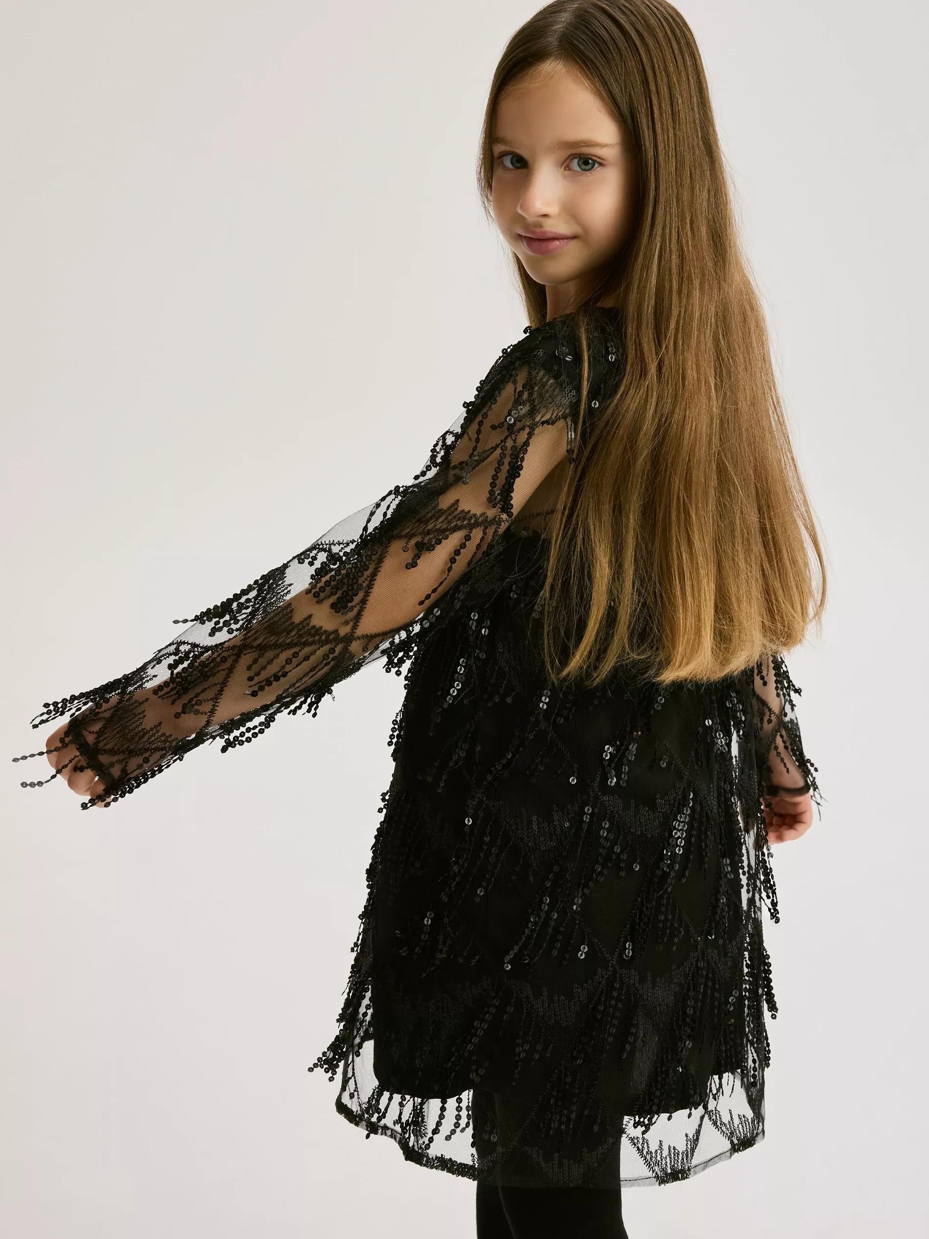 Black Sequin Dress, Black, large image number 4