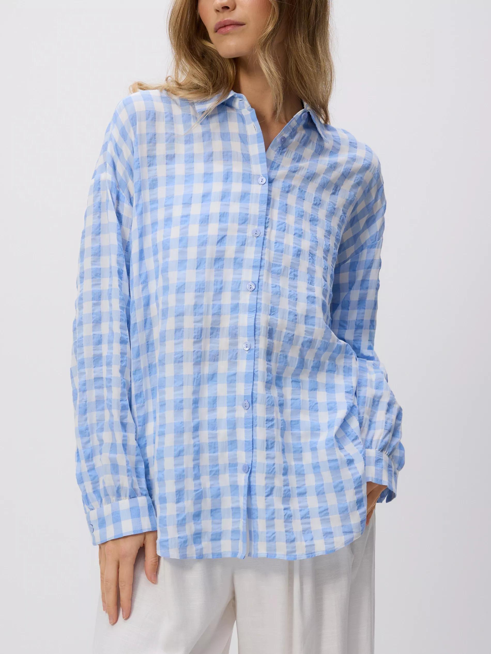 PALE BLUE Check shirt, Blue, large image number 0