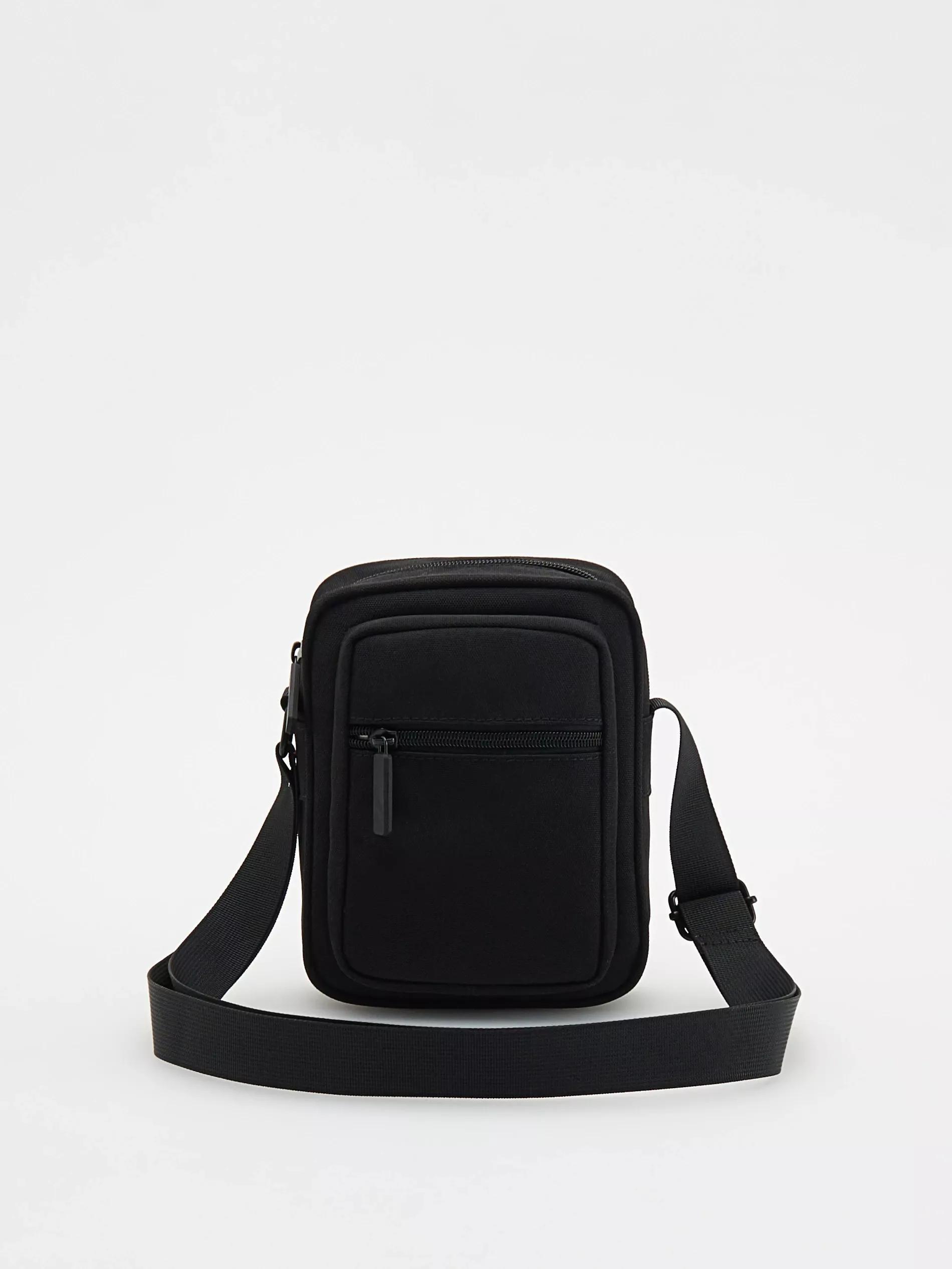 Black Crossbody Pouch Bag, Black, large image number 0