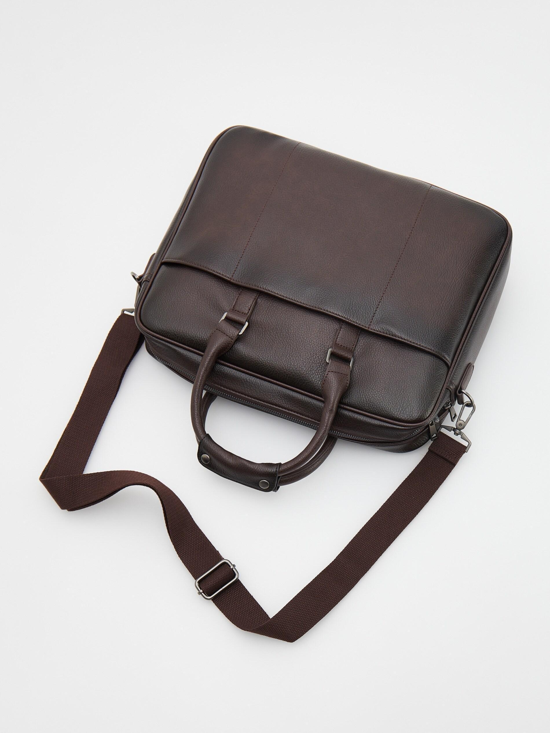 Brown Briefcase Bag, , large image number 3
