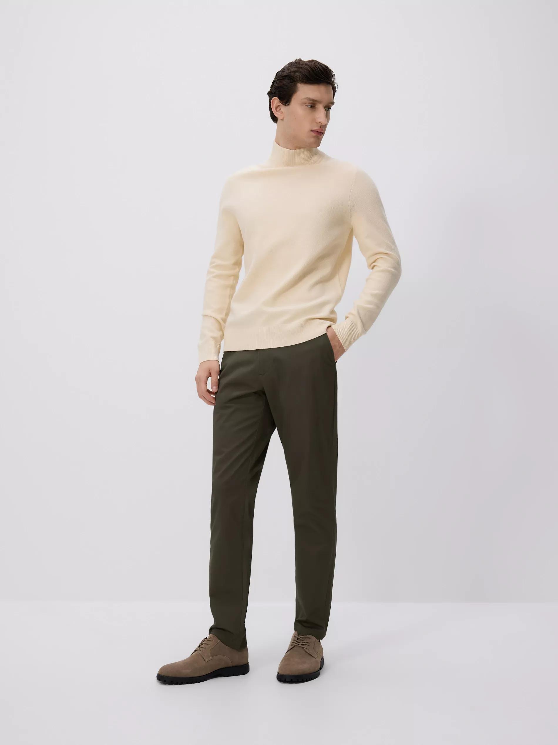 Brown Chino Slim Cotton Rich Trousers, Khaki, medium