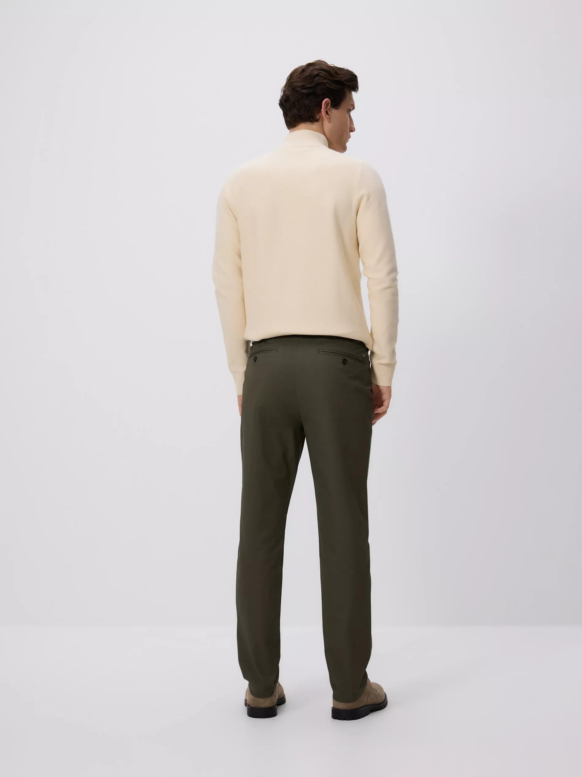 Brown Chino Slim Cotton Rich Trousers, Khaki, large image number 3