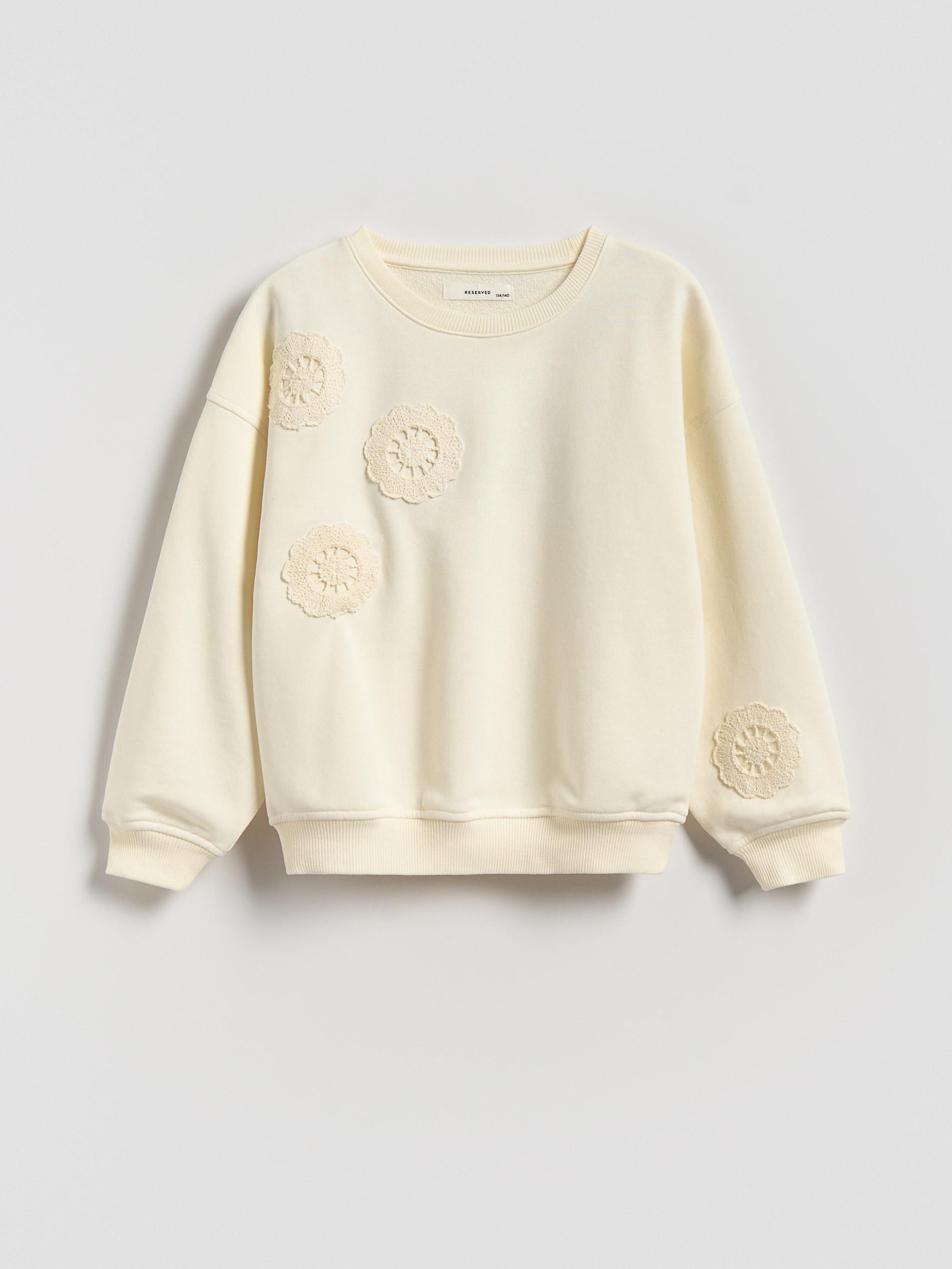 NUDE Sweatshirt with embroidery detailing, Ivory, large image number 0